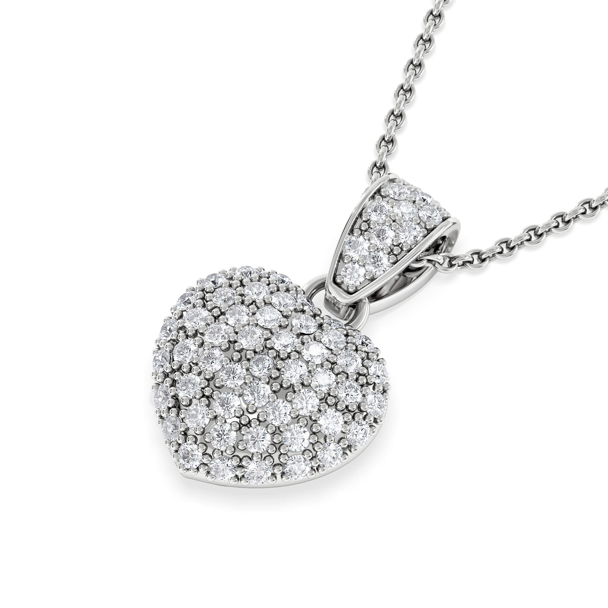 Diamond Heart Lab Diamond Necklace 0.50ct in 925 Silver