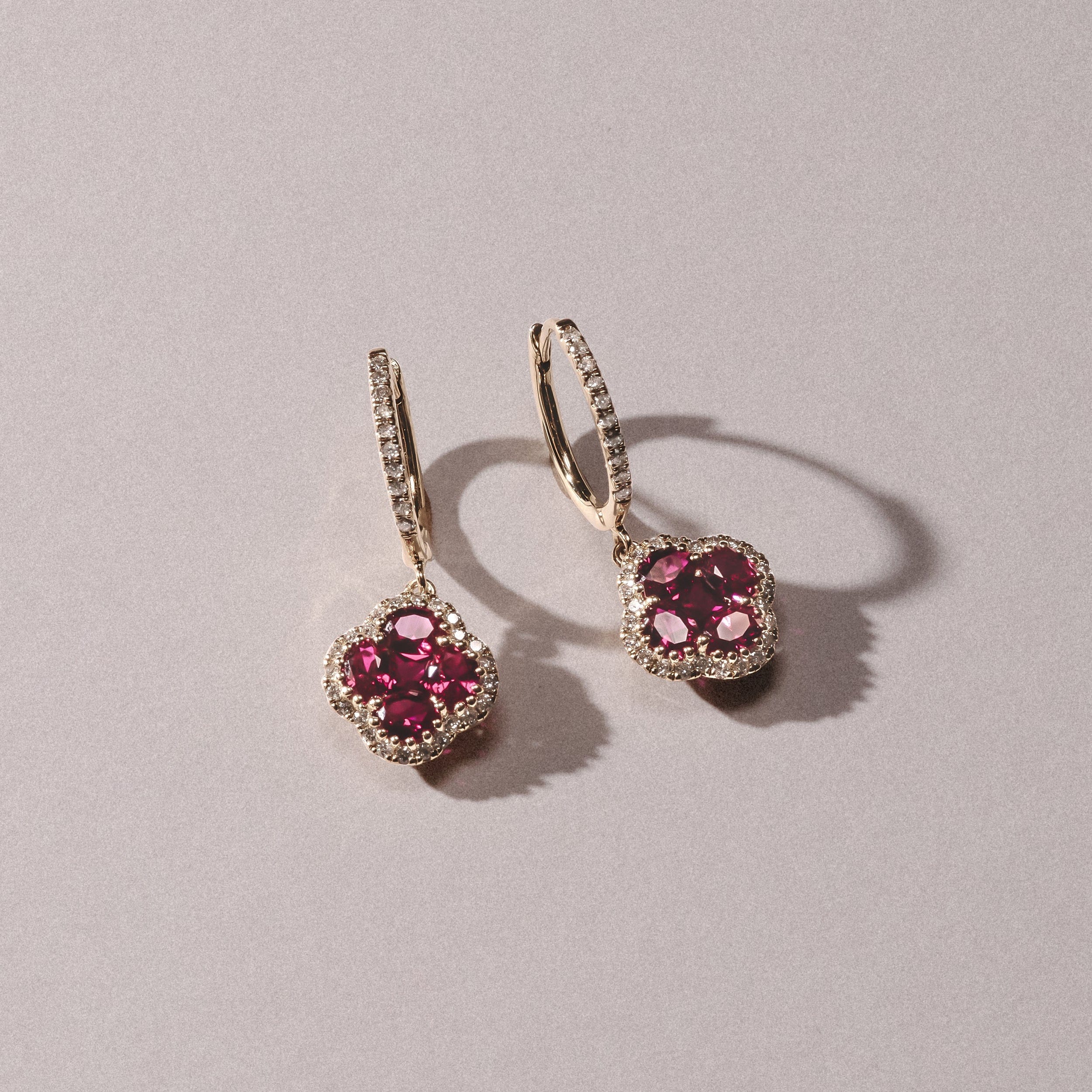 Alegria Lab Ruby Earrings 1.70ct in 18k Gold Vermeil