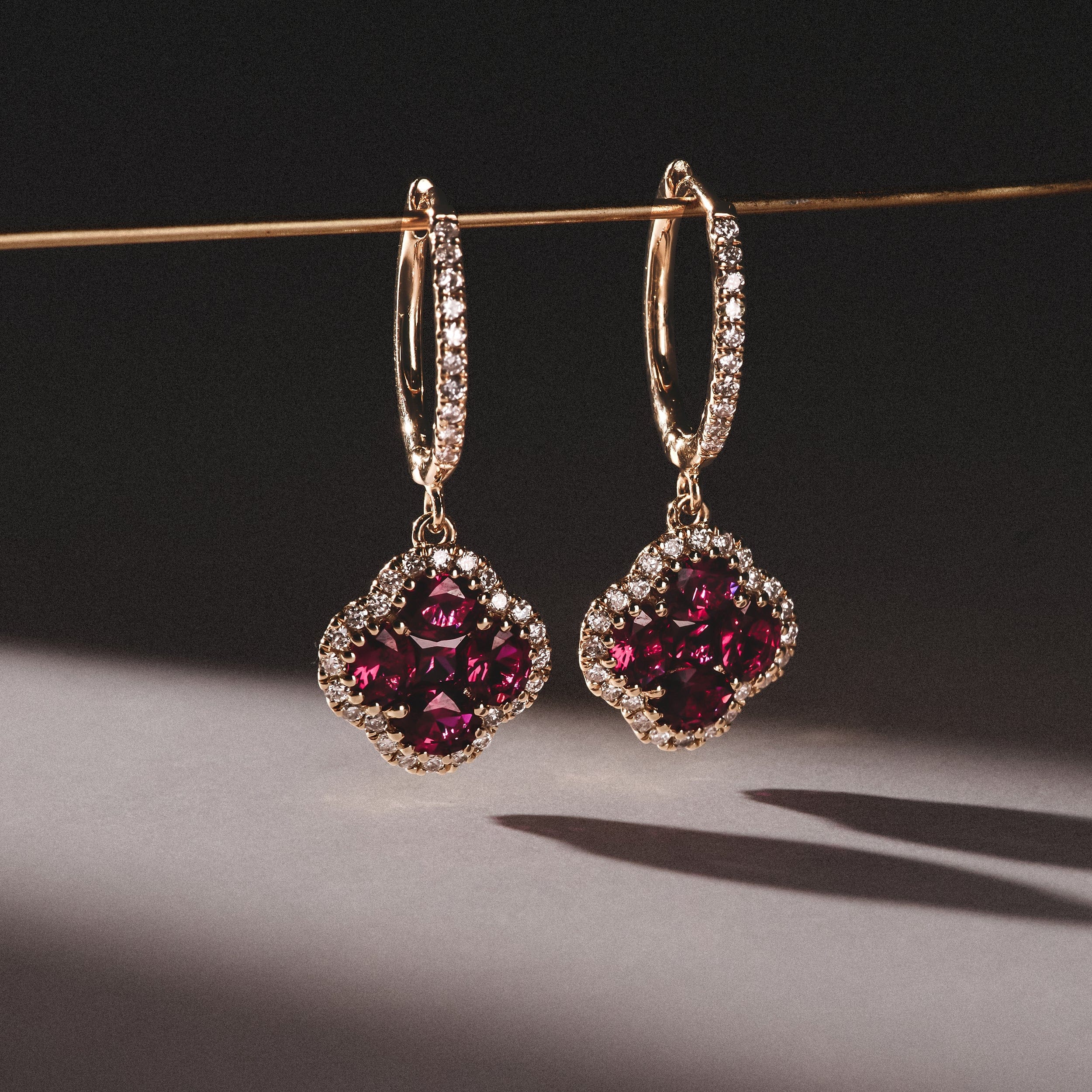 Alegria Lab Ruby Earrings 1.70ct in 18k Gold Vermeil
