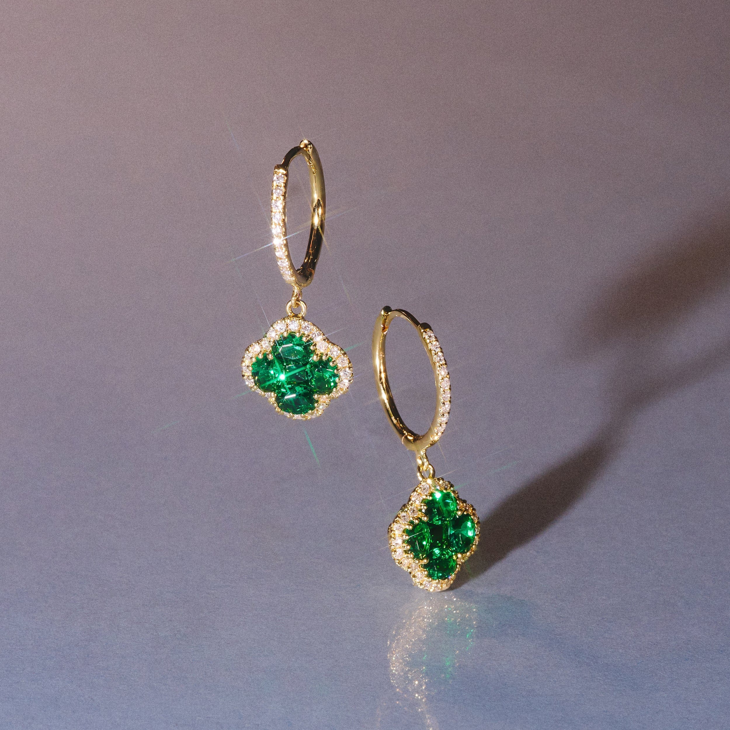 Alegria Lab Emerald Earrings 1.50ct in 18k Gold Vermeil