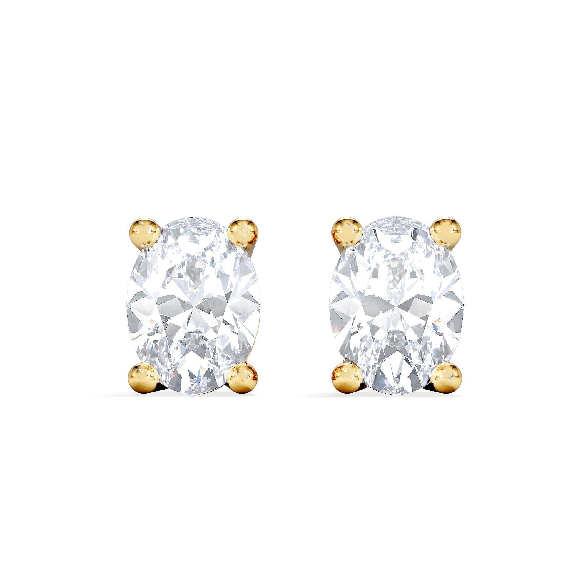 Diamond Naomi Oval Cut Lab Diamond Stud Earrings 0.50ct H/SI in 9K Gold