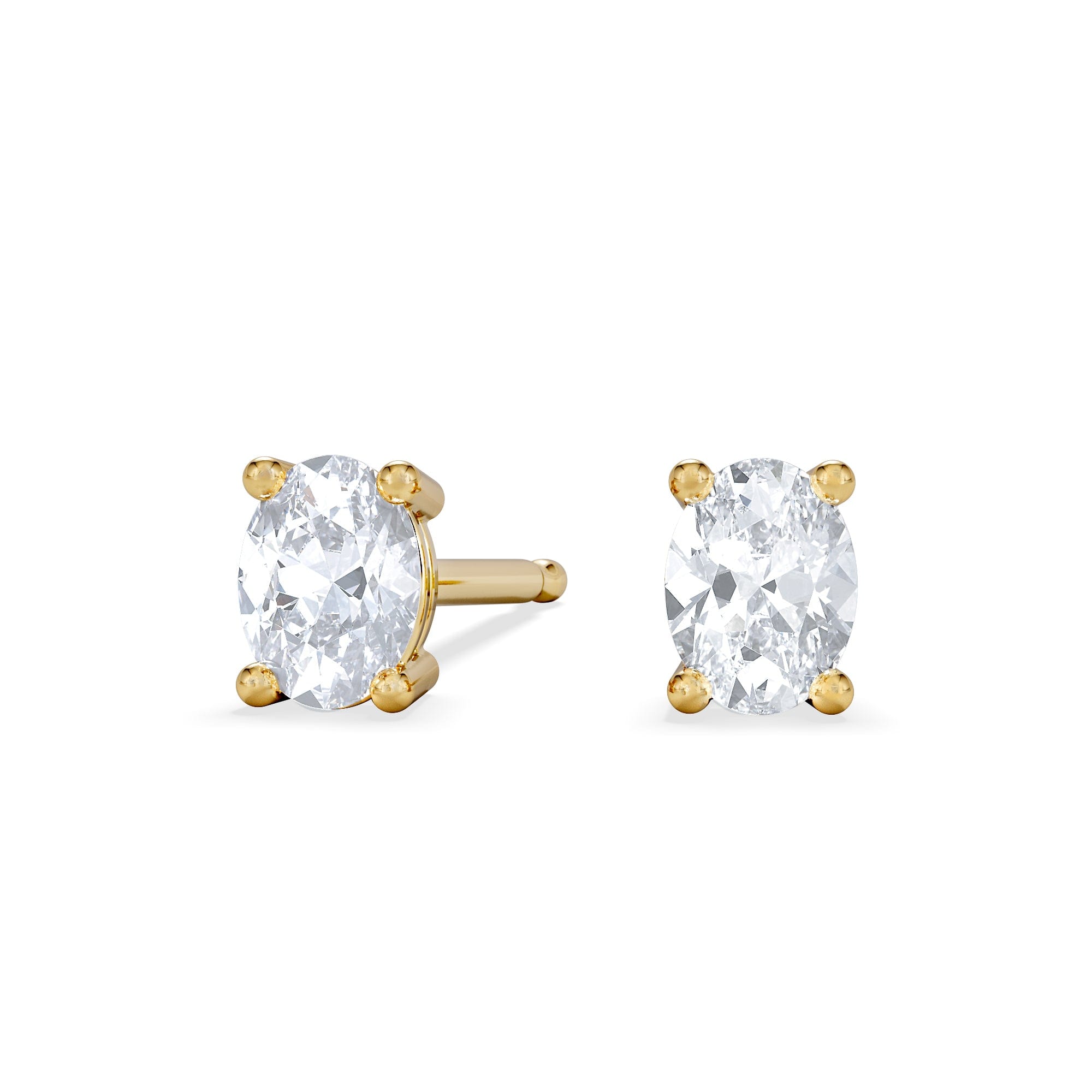 Diamond Naomi Oval Cut Lab Diamond Stud Earrings 0.50ct H/SI in 9K Gold