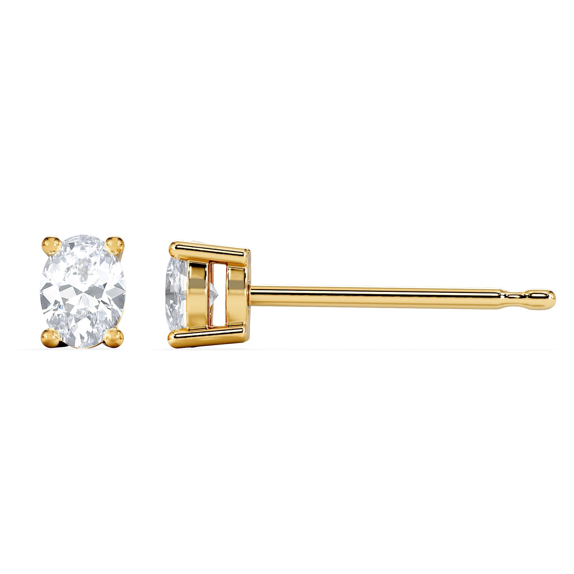 Diamond Naomi Oval Cut Lab Diamond Stud Earrings 0.50ct H/SI in 9K Gold