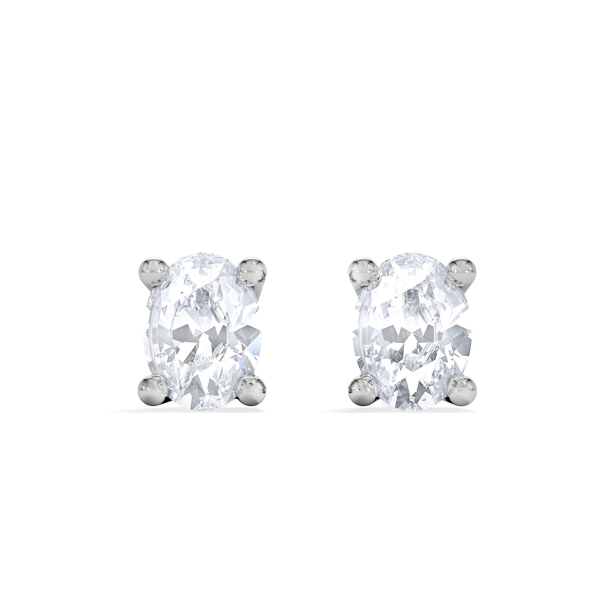 Diamond Naomi Oval Cut Lab Diamond Stud Earrings 0.30ct H/SI in 925 Silver