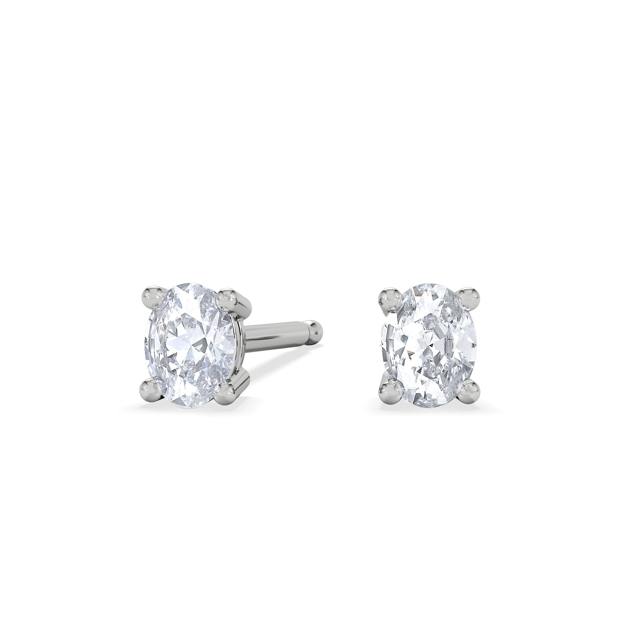 Diamond Naomi Oval Cut Lab Diamond Stud Earrings 0.30ct H/SI in 925 Silver