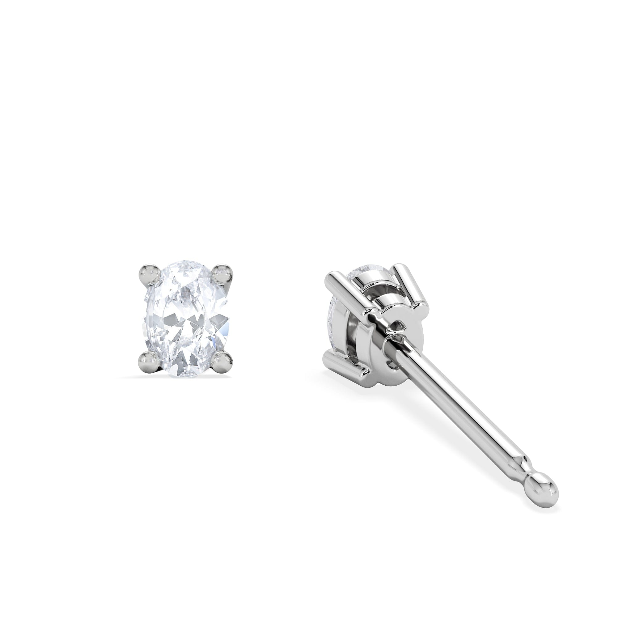 Diamond Naomi Oval Cut Lab Diamond Stud Earrings 0.30ct H/SI in 925 Silver