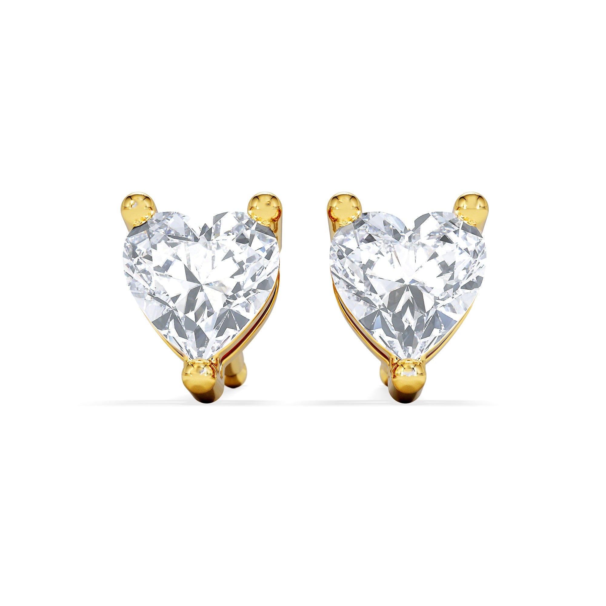 Diamond Naomi Heart Cut Lab Diamond Stud Earrings 0.50ct H/SI in 9K Gold