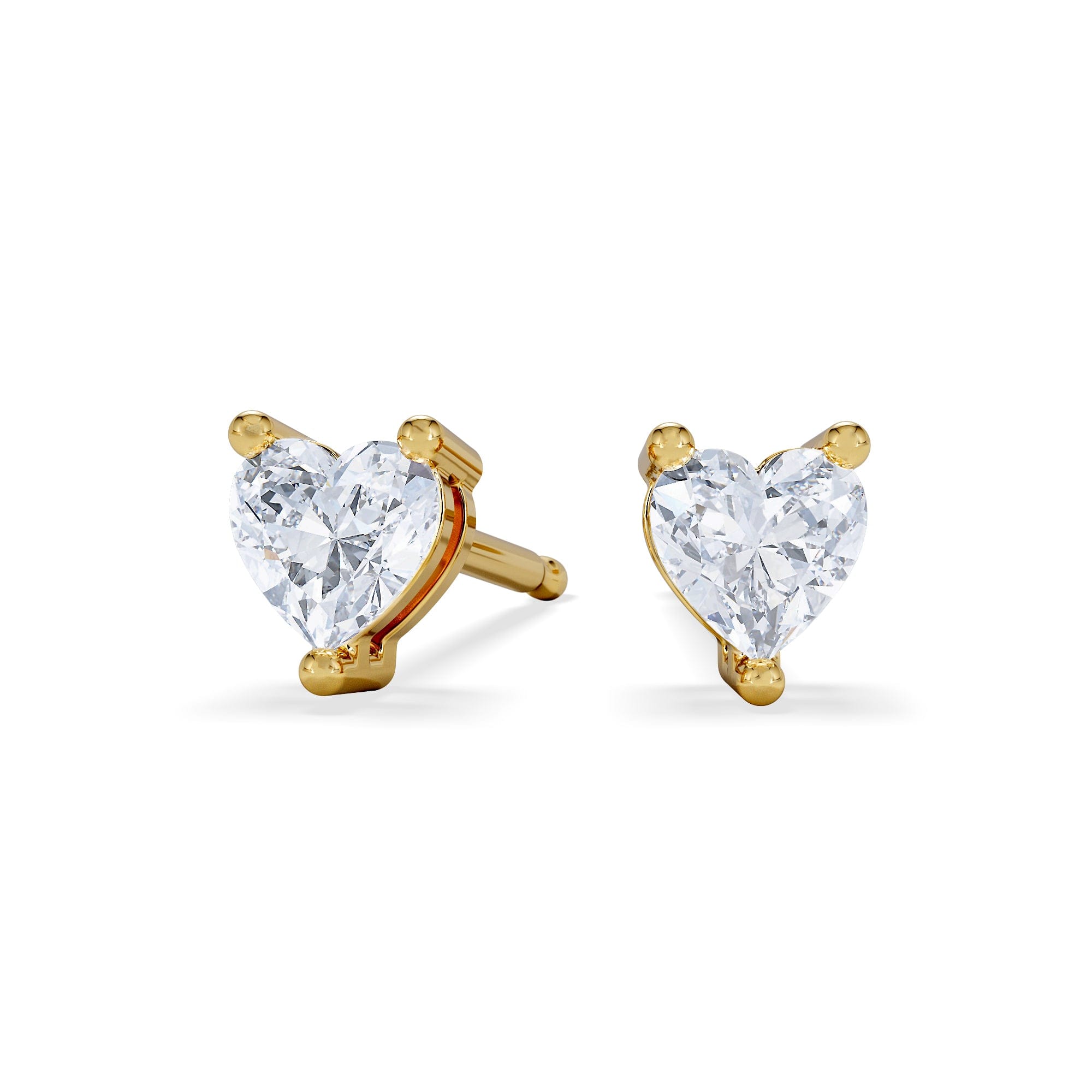 Diamond Naomi Heart Cut Lab Diamond Stud Earrings 0.50ct H/SI in 9K Gold
