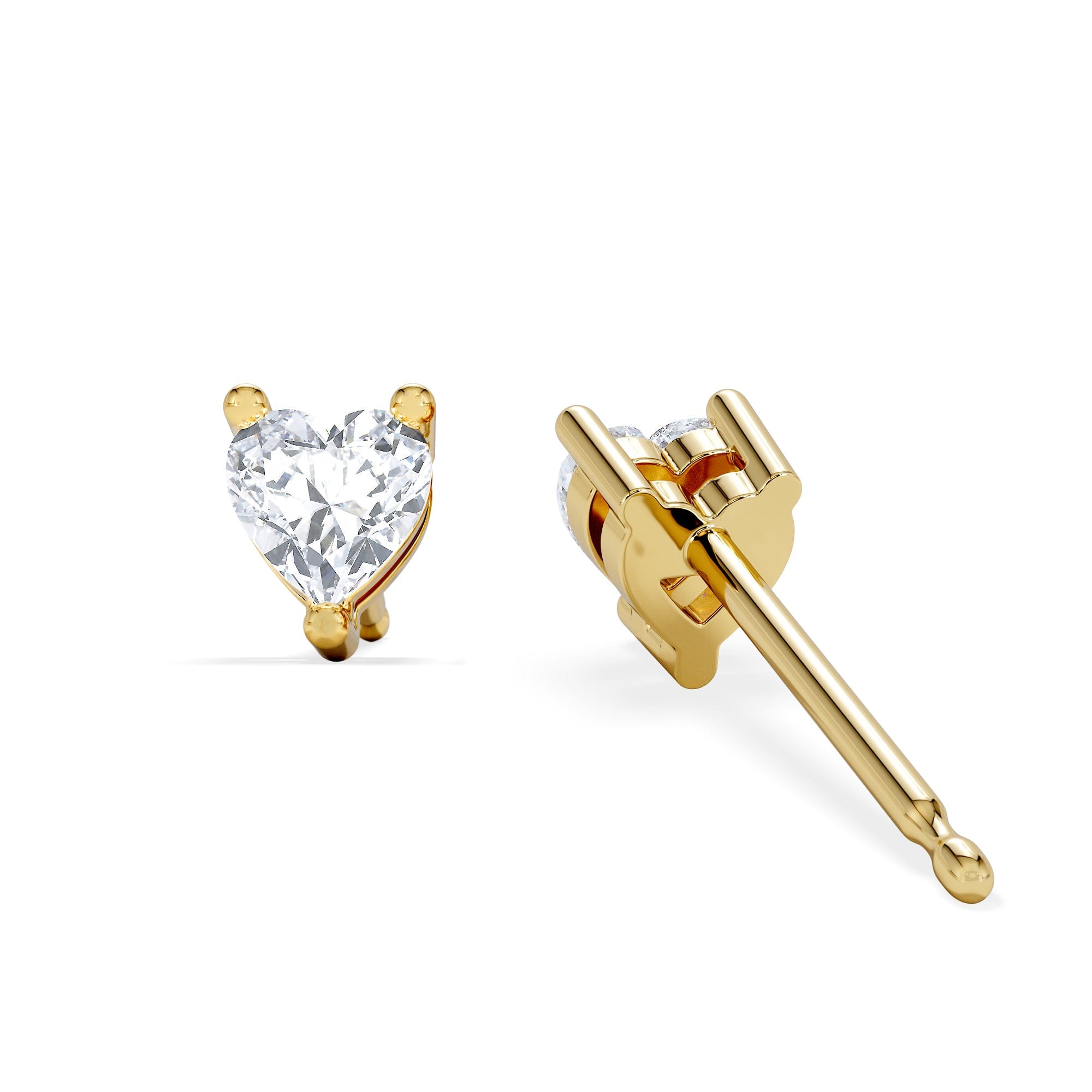 Diamond Naomi Heart Cut Lab Diamond Stud Earrings 0.50ct H/SI in 9K Gold