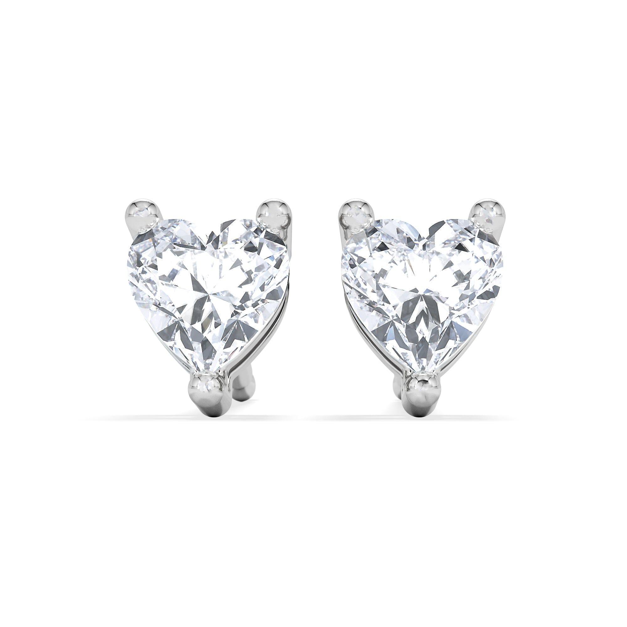 Diamond Naomi Heart Cut Lab Diamond Stud Earrings 0.50ct H/SI in 9K White Gold