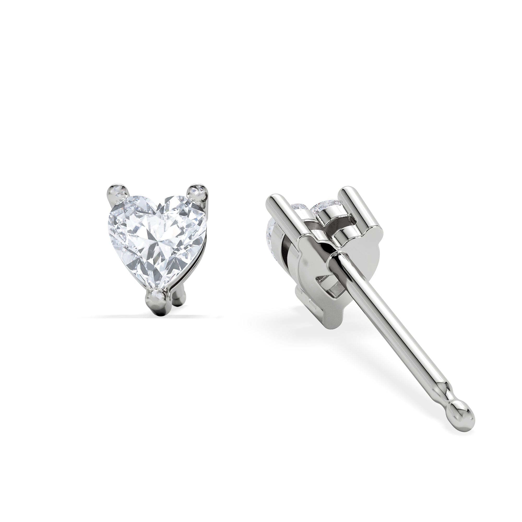 Diamond Naomi Heart Cut Lab Diamond Stud Earrings 0.50ct H/SI in 9K White Gold