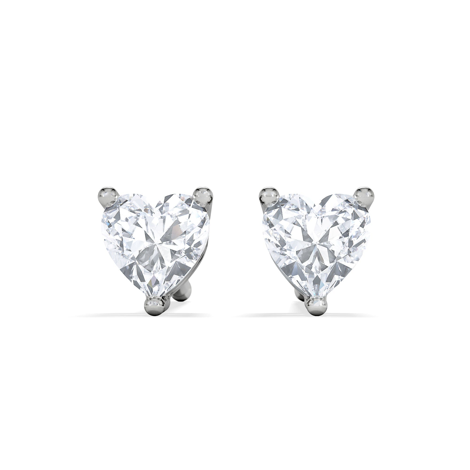 Diamond Naomi Heart Cut Lab Diamond Stud Earrings 0.30ct H/SI in 925 Silver