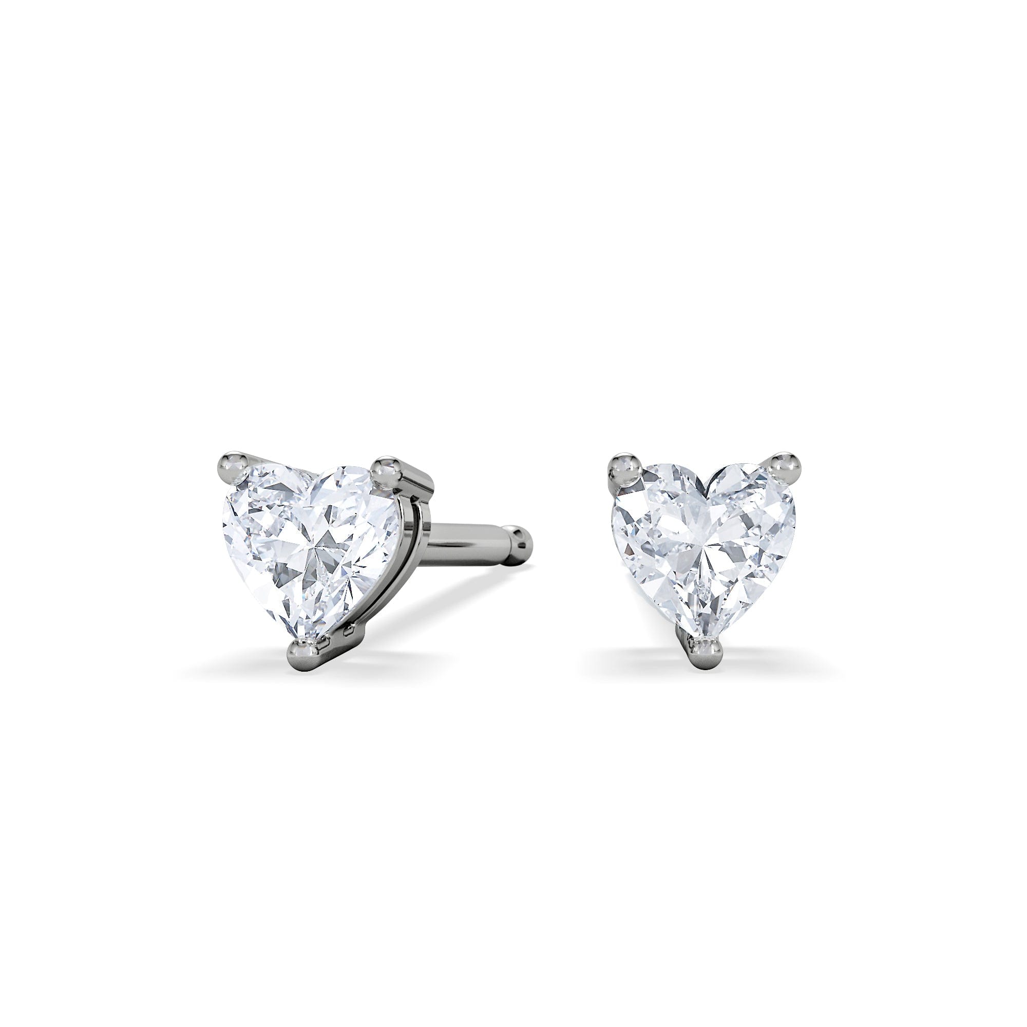 Diamond Naomi Heart Cut Lab Diamond Stud Earrings 0.30ct H/SI in 925 Silver