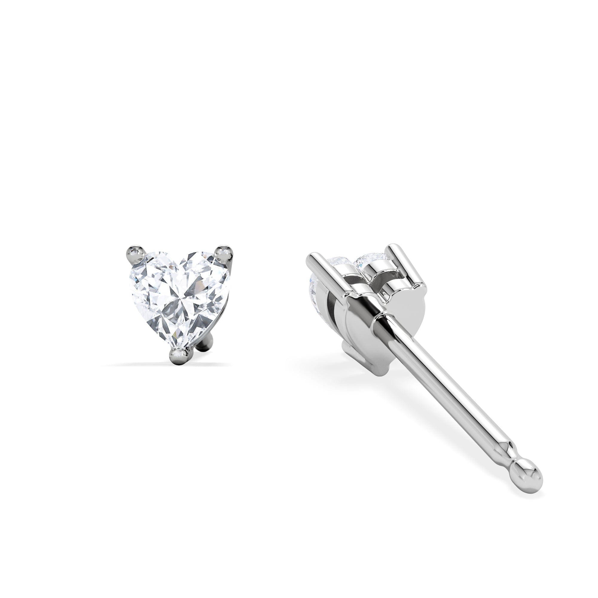 Diamond Naomi Heart Cut Lab Diamond Stud Earrings 0.30ct H/SI in 925 Silver
