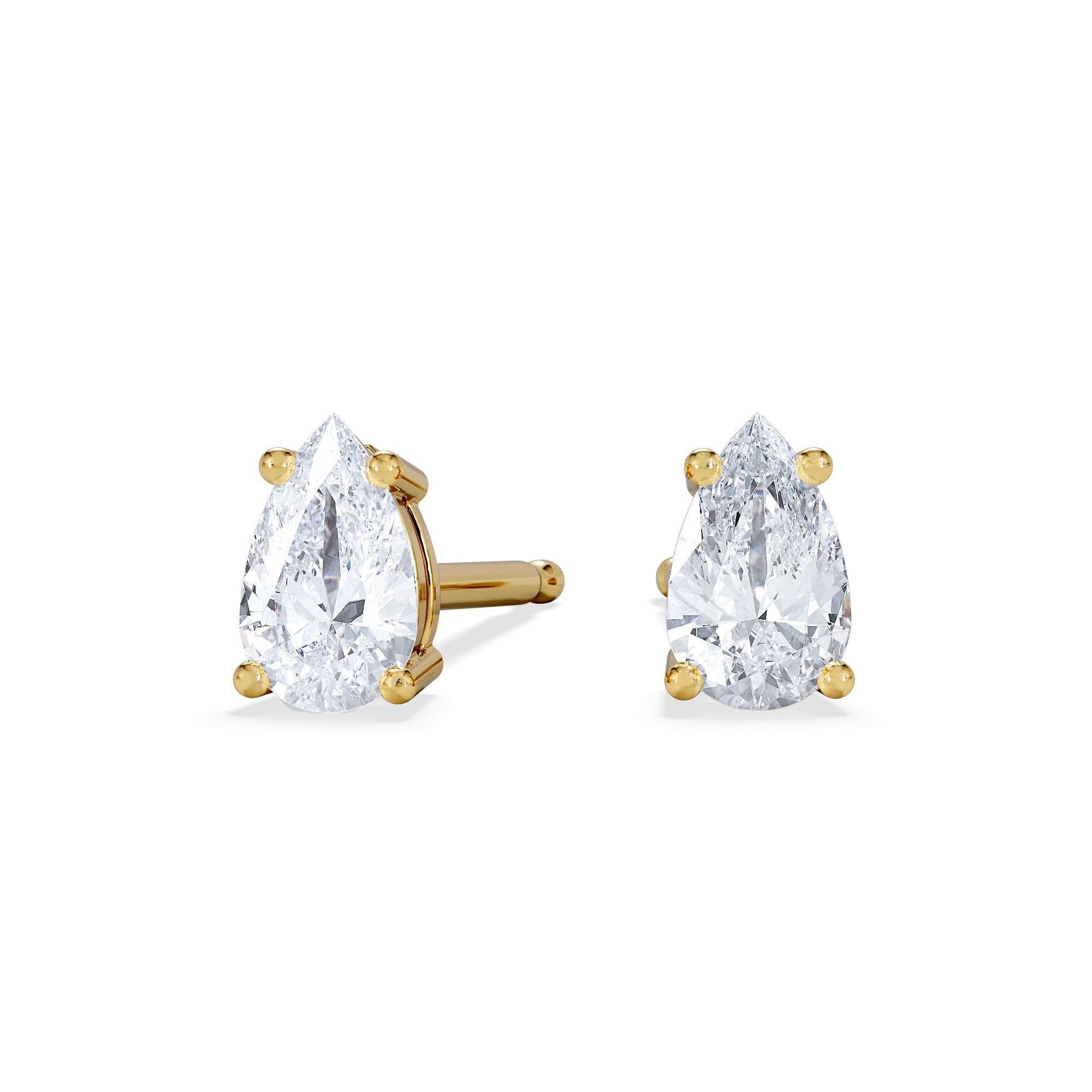 Diamond Naomi Pear Cut Lab Diamond Stud Earrings 0.50ct H/SI in 9K Gold