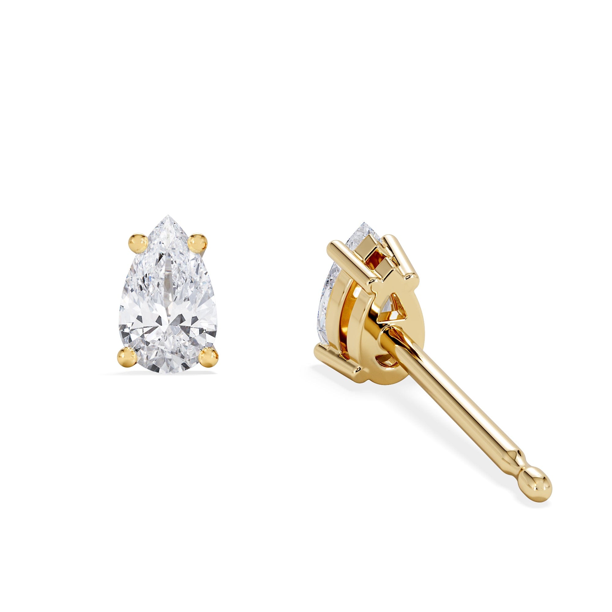 Diamond Naomi Pear Cut Lab Diamond Stud Earrings 0.50ct H/SI in 9K Gold