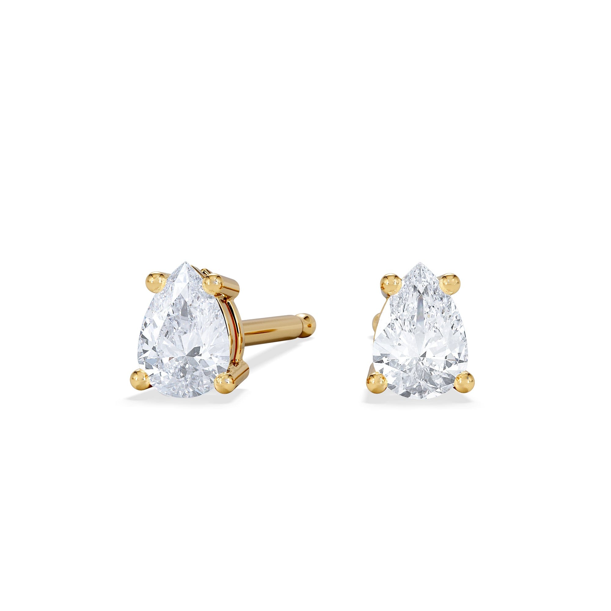 Diamond Naomi Pear Cut Lab Diamond Stud Earrings 0.30ct H/SI in 18k Gold Vermeil