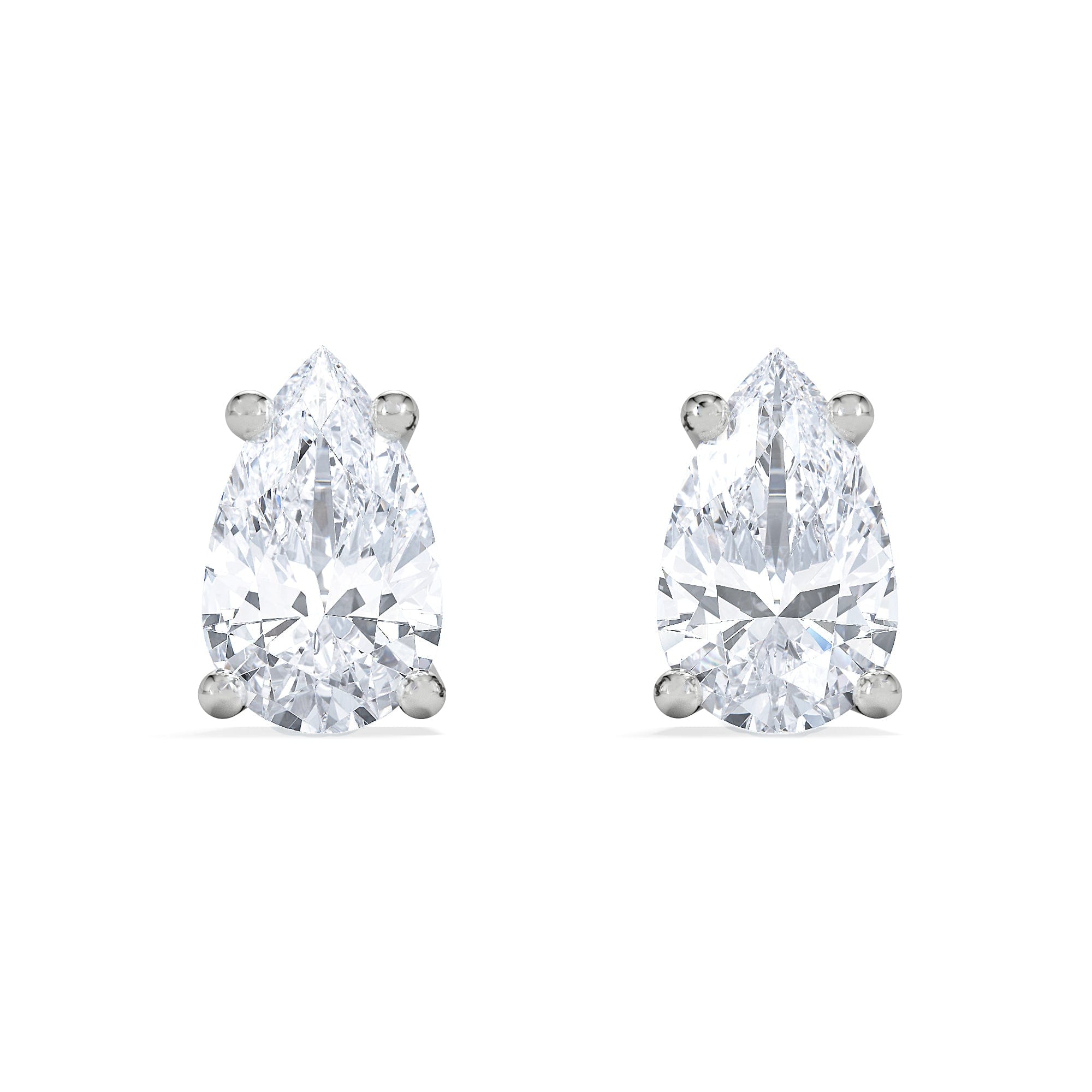 Diamond Naomi Pear Cut Lab Diamond Stud Earrings 0.50ct H/SI in 9K White Gold
