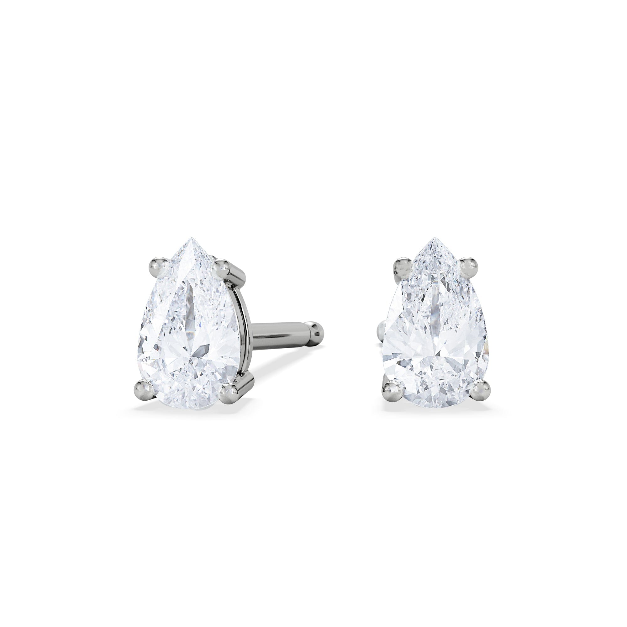 Diamond Naomi Pear Cut Lab Diamond Stud Earrings 0.50ct H/SI in 9K White Gold
