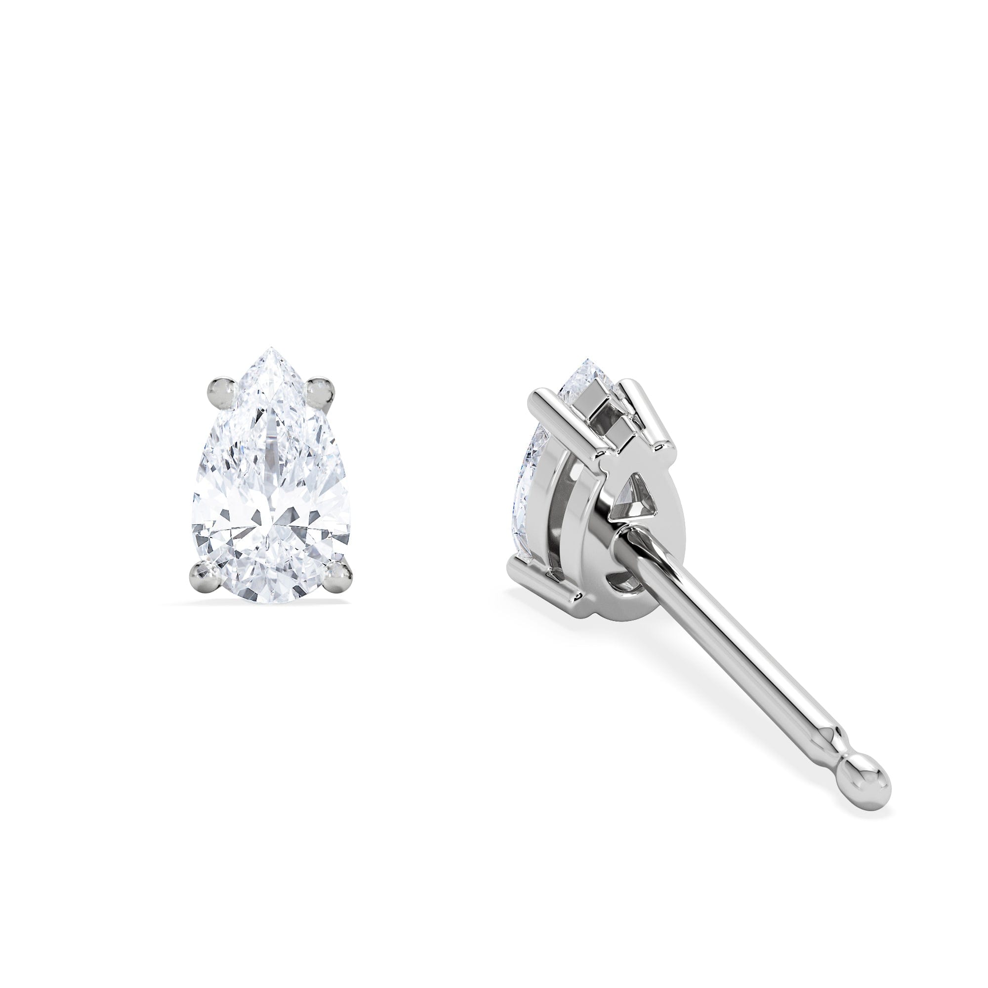 Diamond Naomi Pear Cut Lab Diamond Stud Earrings 0.50ct H/SI in 9K White Gold
