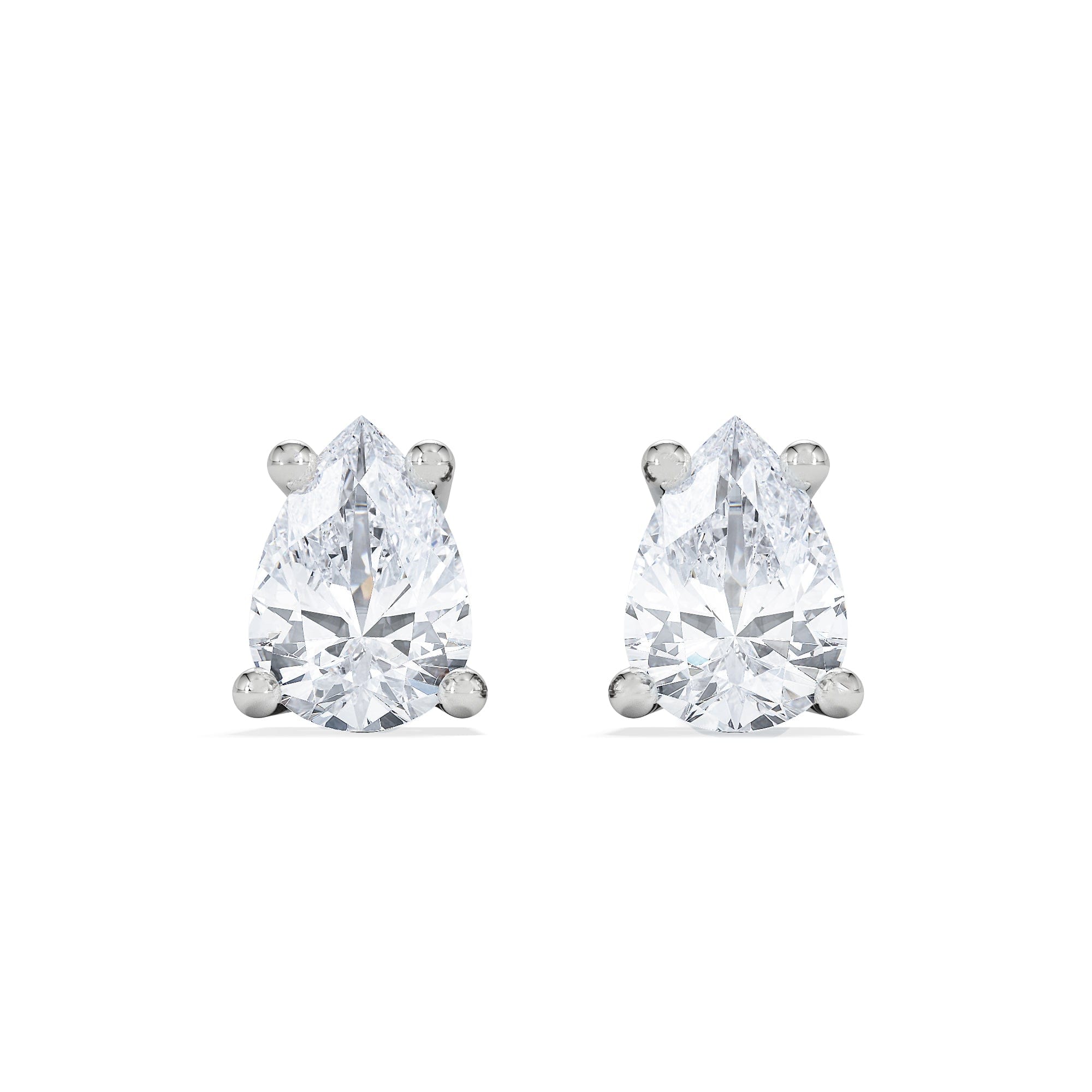 Diamond Naomi Pear Cut Lab Diamond Stud Earrings 0.30ct H/SI in 925 Silver
