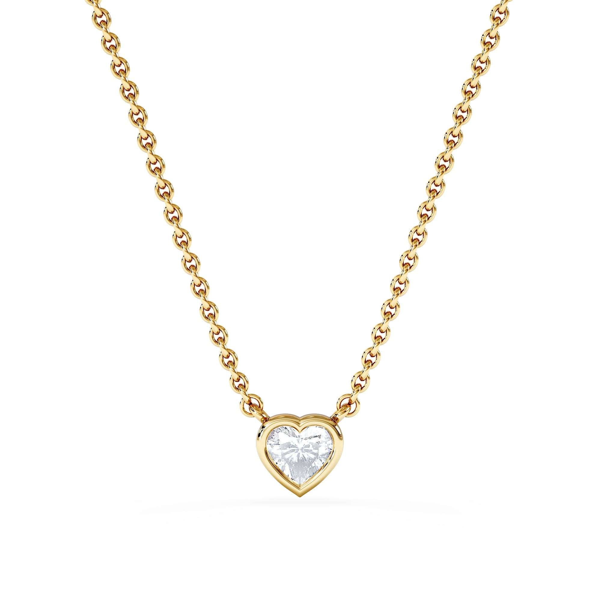 Solitaire Horizon Heart Cut Lab Diamond Solitaire Necklace 0.25ct H/SI in 18k Gold Vermeil