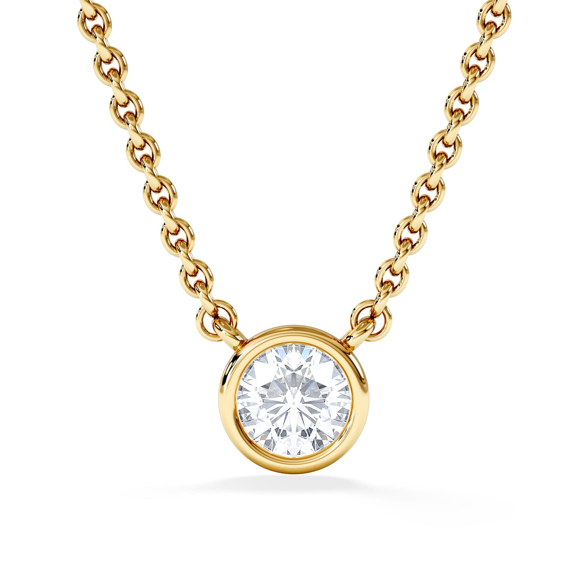 Solitaire Horizon Round Cut Lab Diamond Solitaire Necklace 0.25ct H/SI in 18k Gold Vermeil