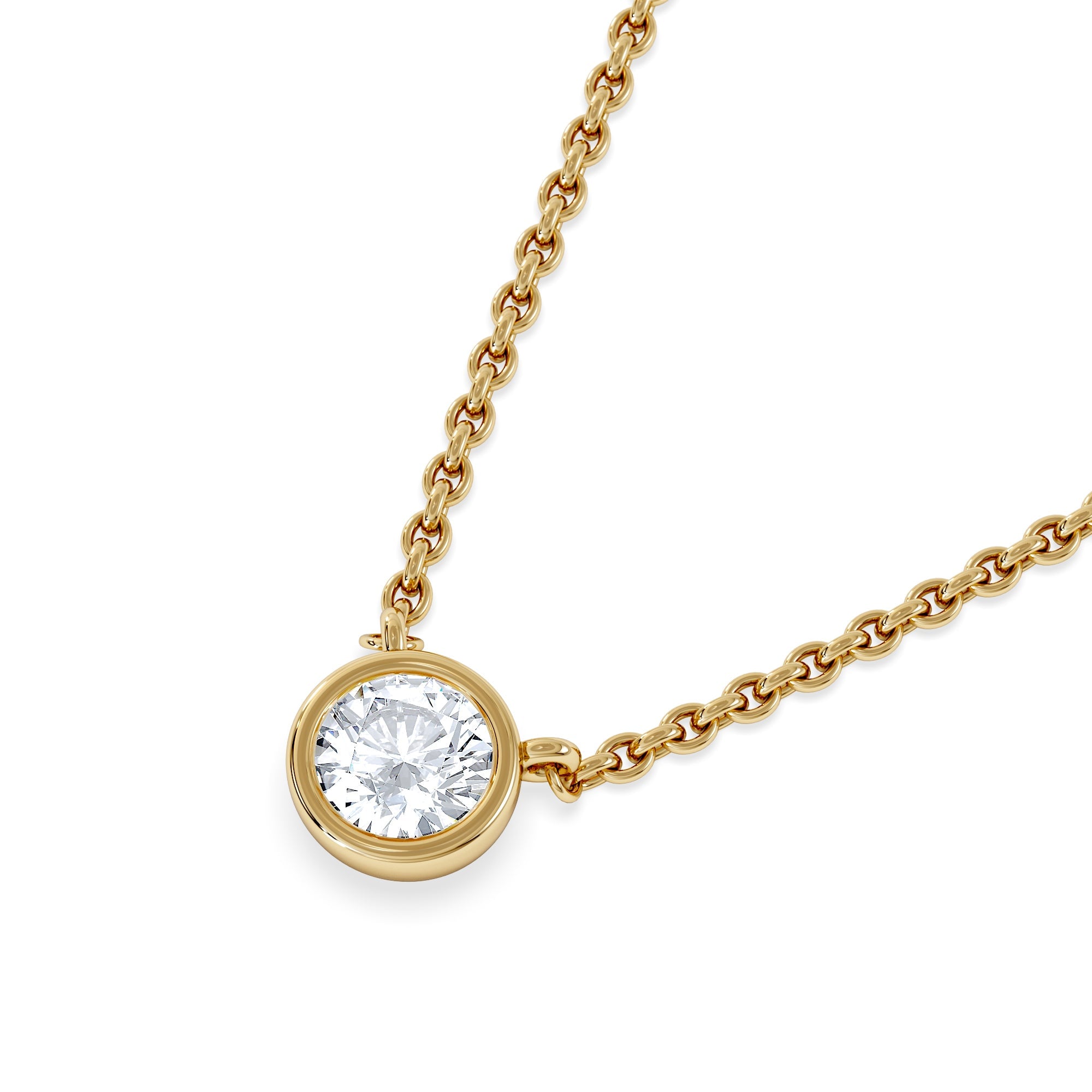 Solitaire Horizon Round Cut Lab Diamond Solitaire Necklace 0.25ct H/SI in 18k Gold Vermeil