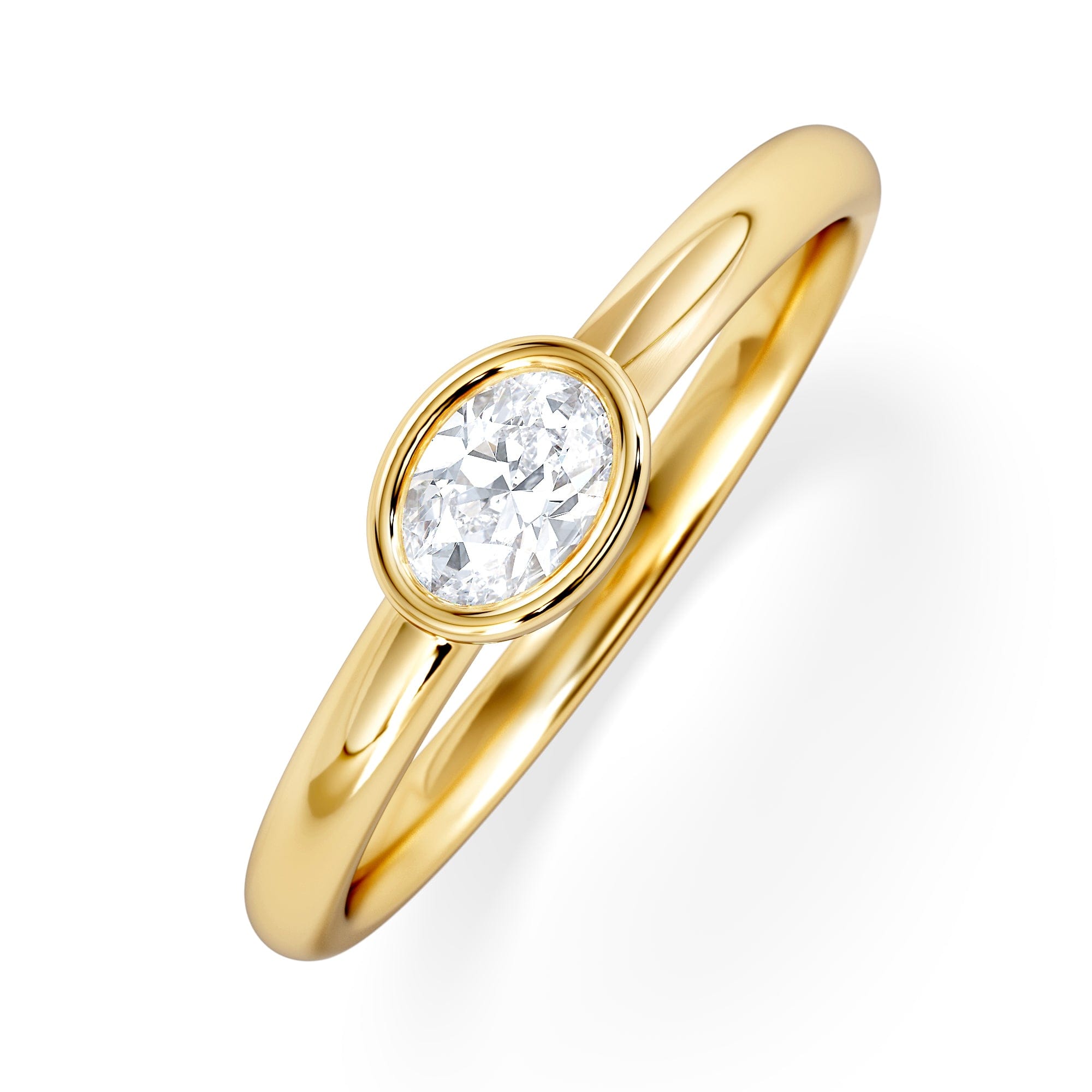 Solitaire Horizon Oval Cut Lab Diamond Solitaire Ring 0.25ct H/SI in 9K Gold