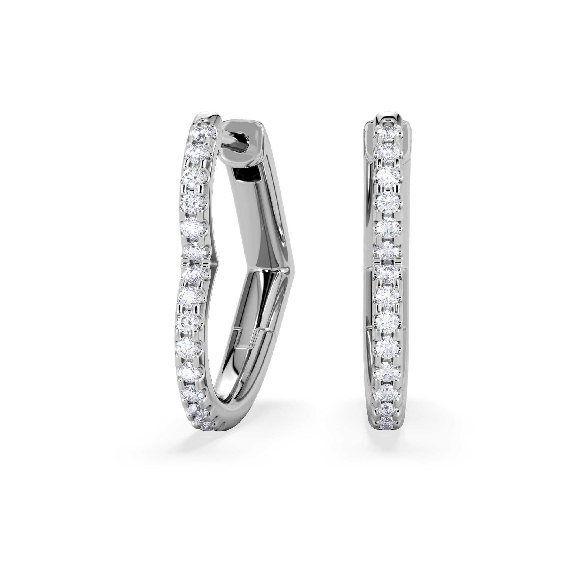 Diamond Lab Diamond Heart Hoop Earrings 0.22ct in 925 Silver
