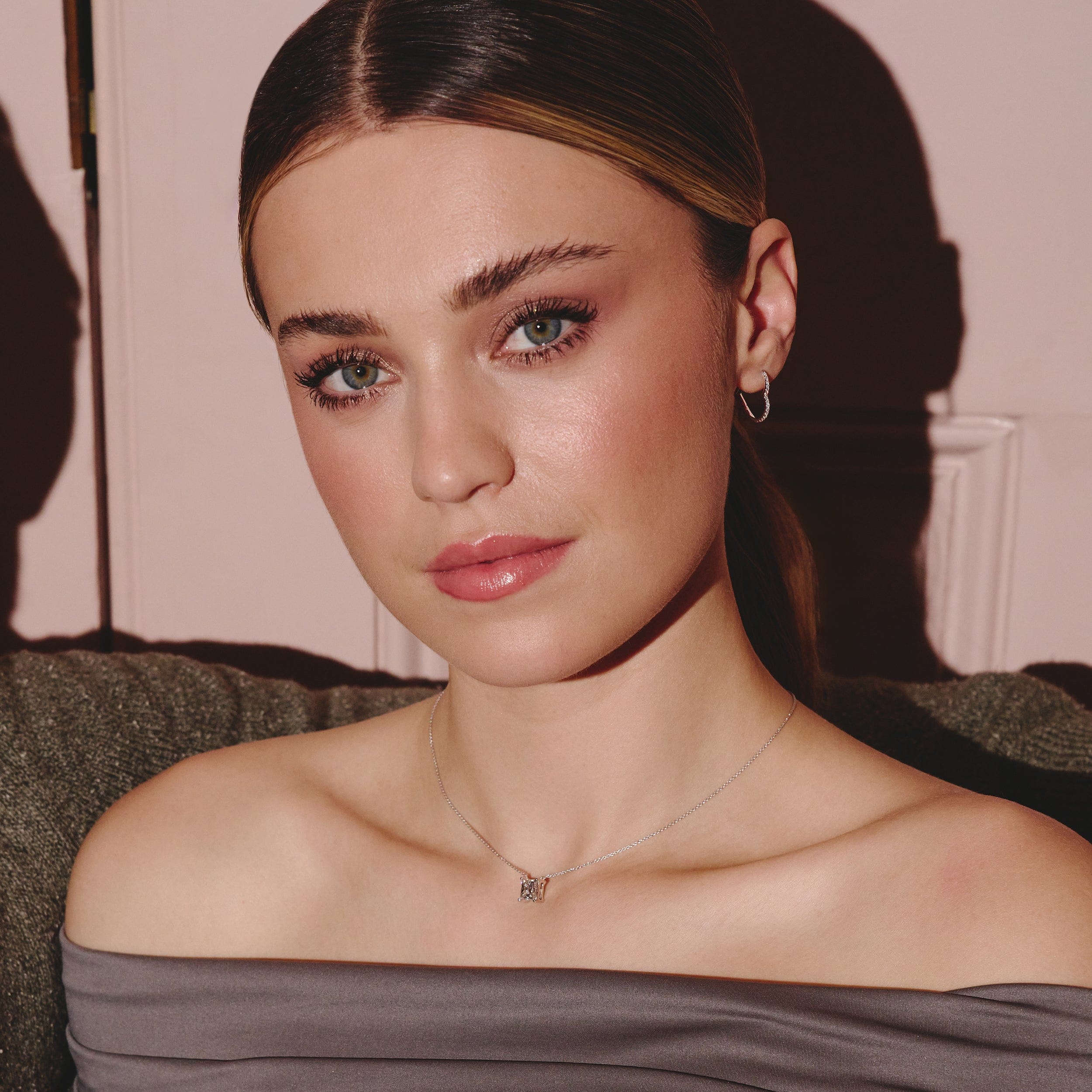 Diamond Lab Diamond Heart Hoop Earrings 0.22ct in 925 Silver