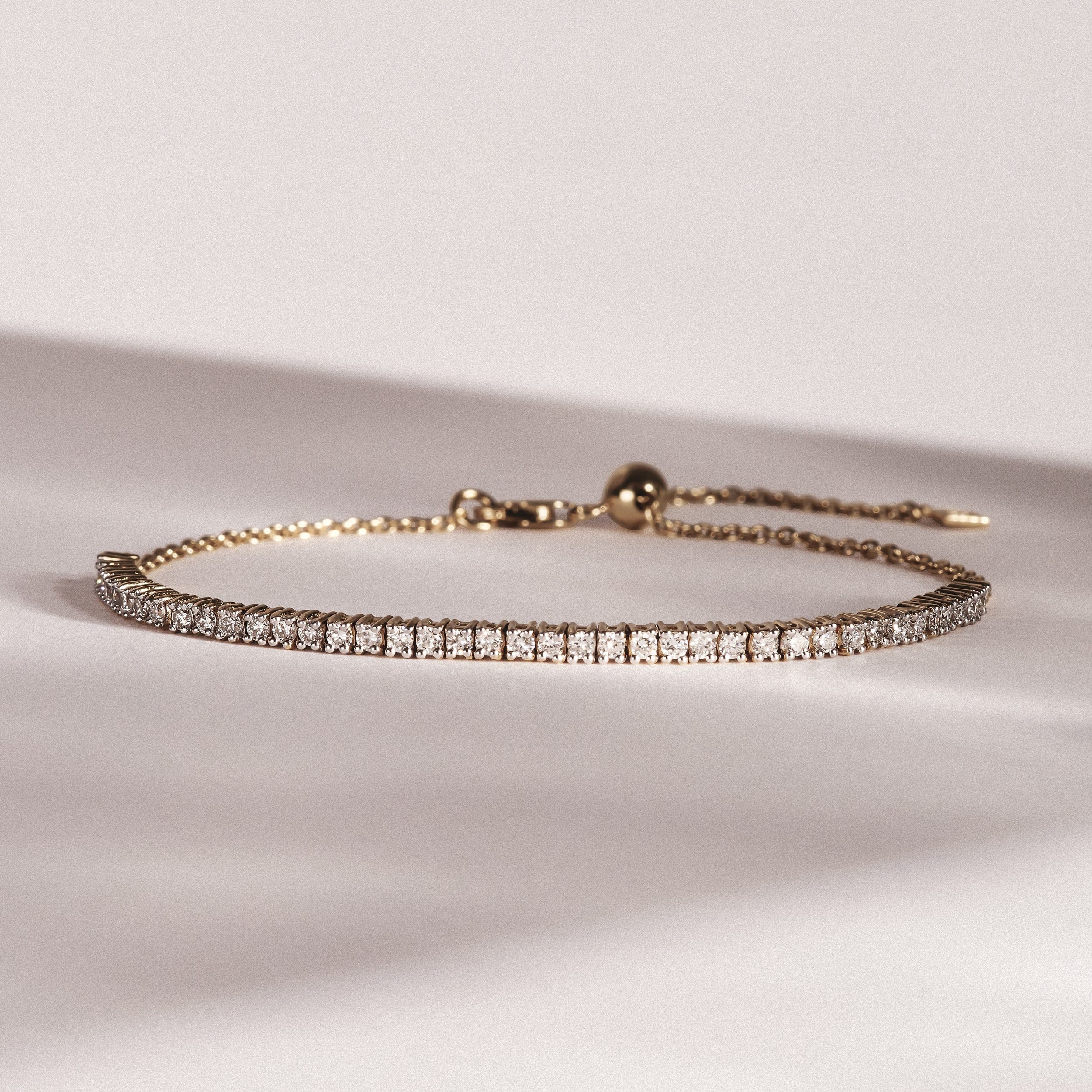 Diamond Adjustable Lab Diamond Tennis Bracelet 1.00ct in 18K Gold Vermeil