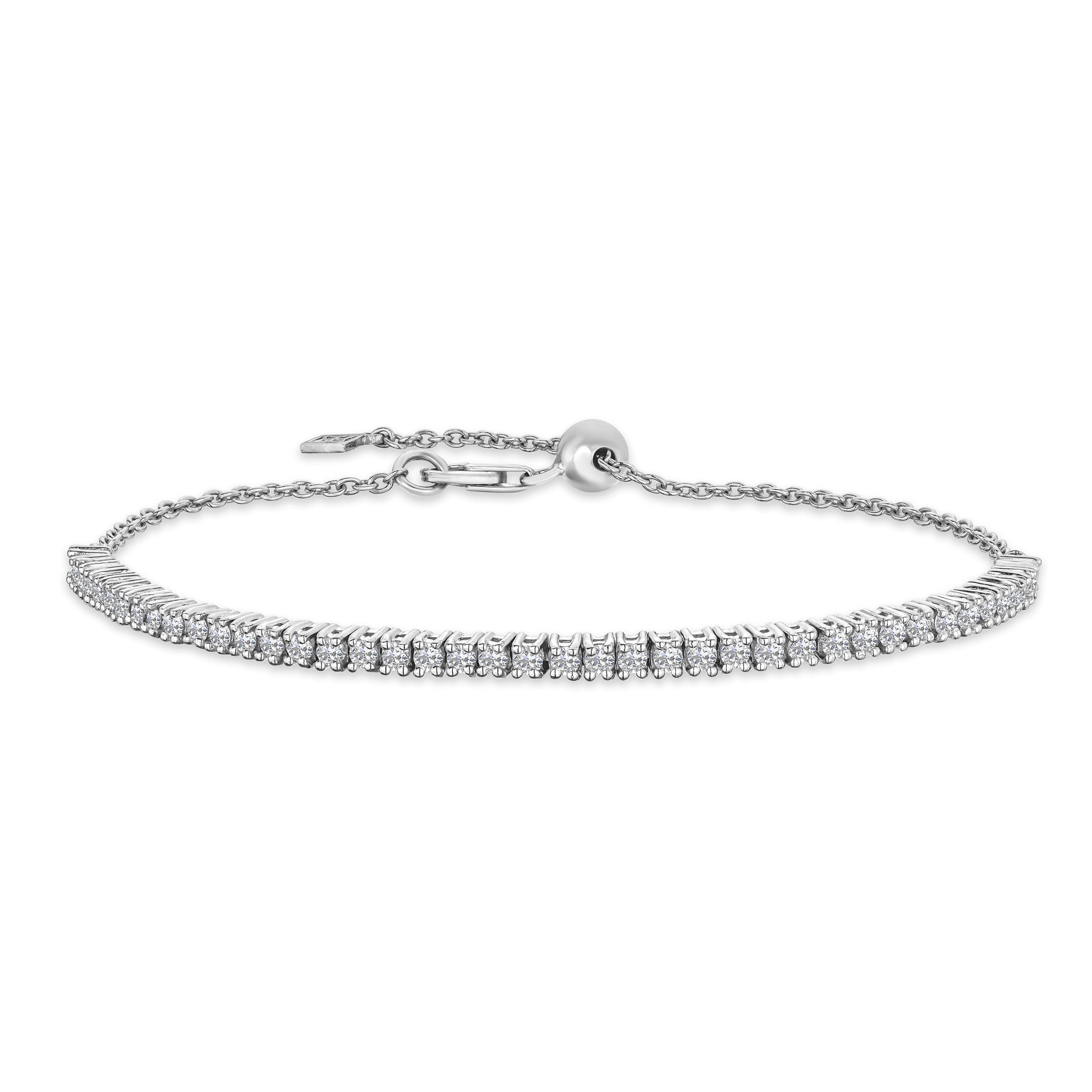Diamond Adjustable Lab Diamond Tennis Bracelet 1.00ct in 925 Silver