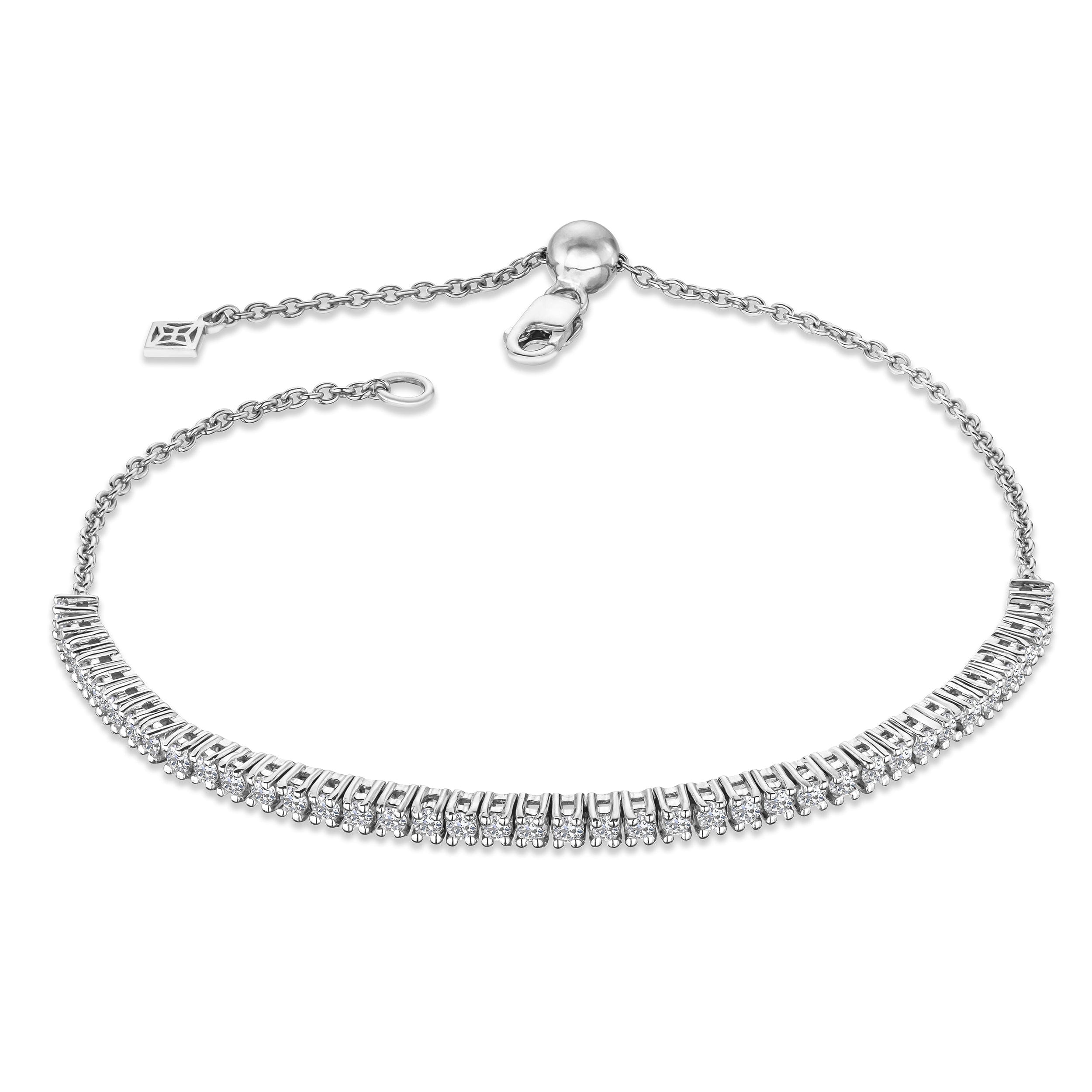 Diamond Adjustable Lab Diamond Tennis Bracelet 1.00ct in 925 Silver