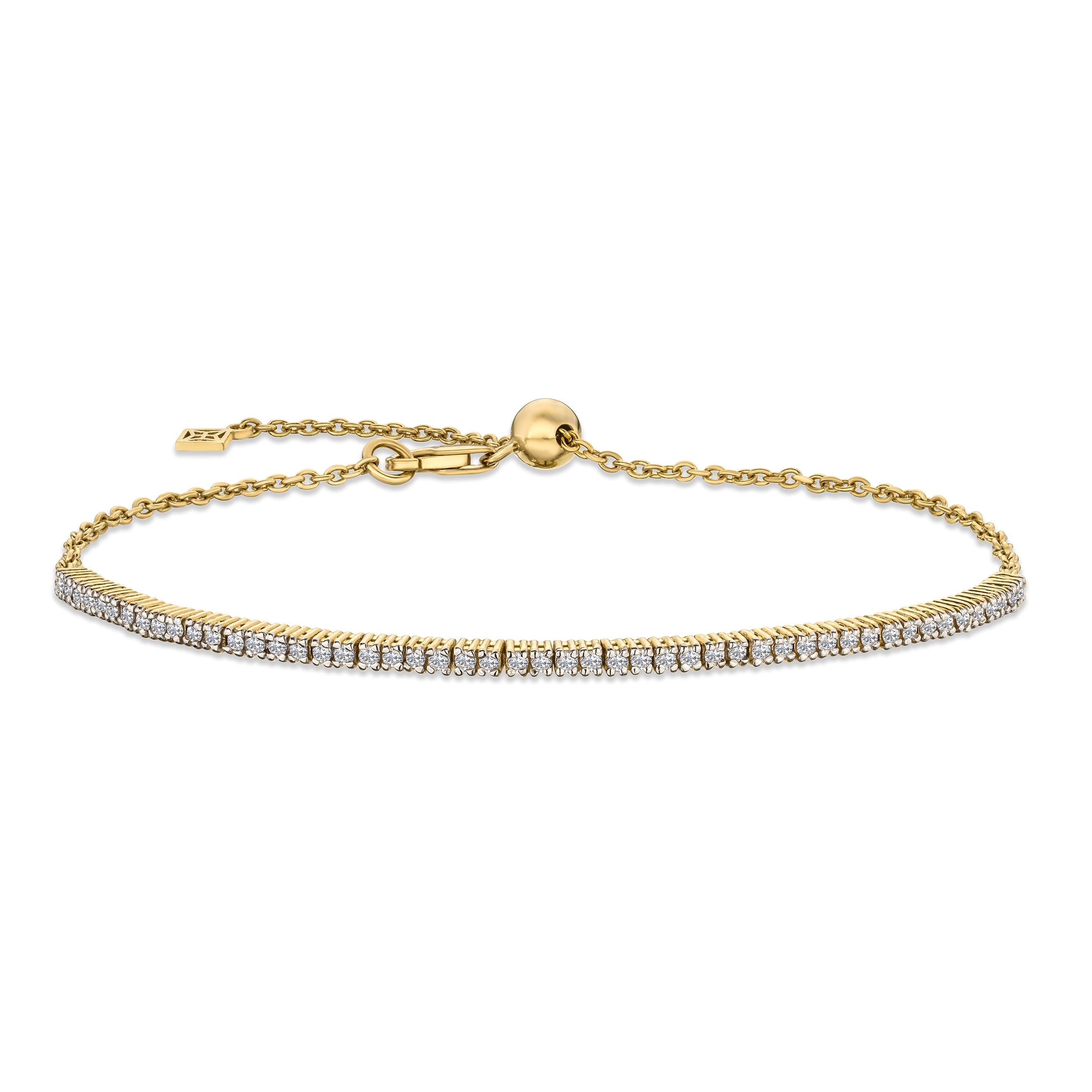 Diamond Adjustable Lab Diamond Tennis Bracelet 0.50ct in 18K Gold Vermeil