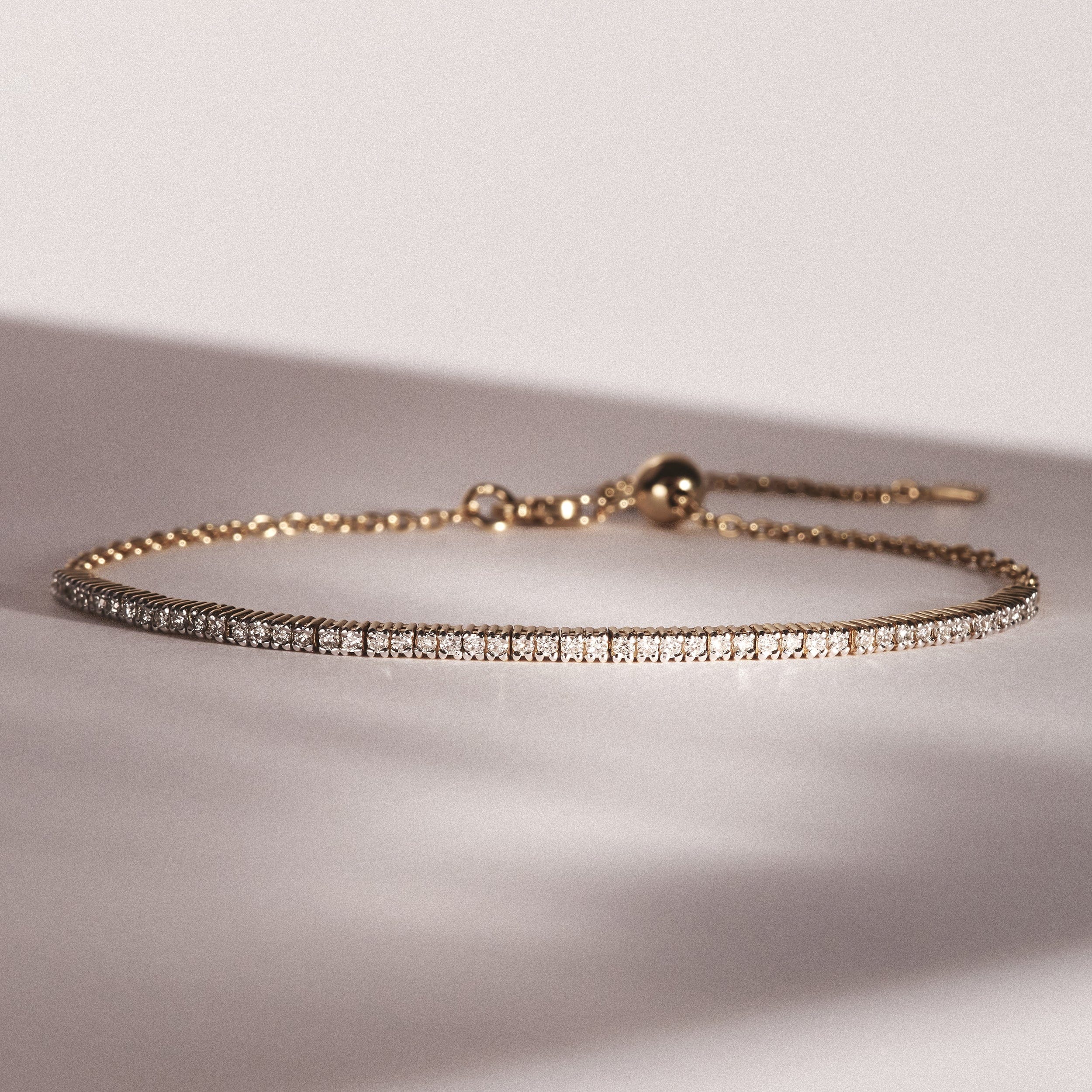 Diamond Adjustable Lab Diamond Tennis Bracelet 0.50ct in 18K Gold Vermeil