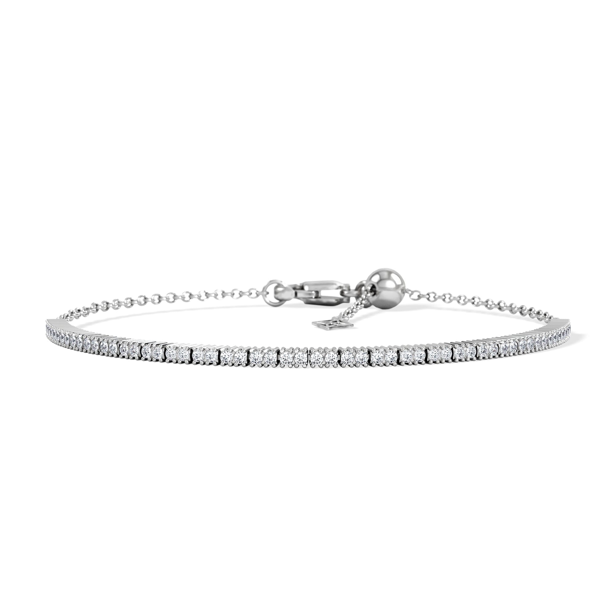 Diamond Adjustable Lab Diamond Tennis Bracelet 0.50ct in 925 Silver