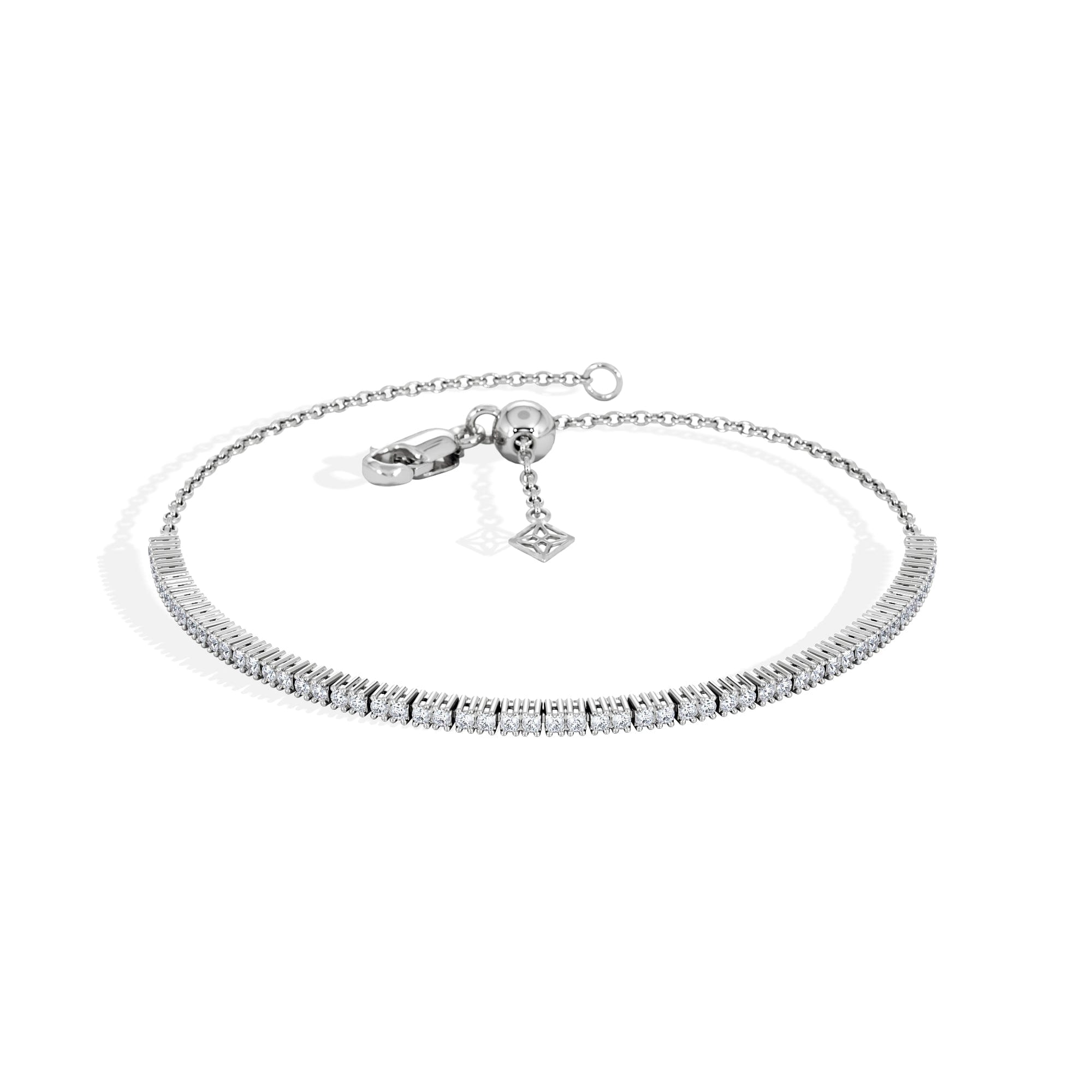 Diamond Adjustable Lab Diamond Tennis Bracelet 0.50ct in 925 Silver