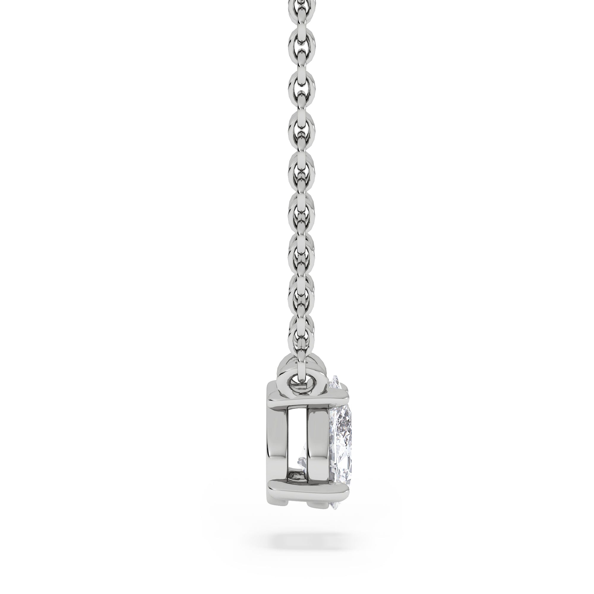 Solitaire Wanderlust Floating Pear Cut Lab Diamond Solitaire Necklace 0.33ct H/SI in 925 Silver