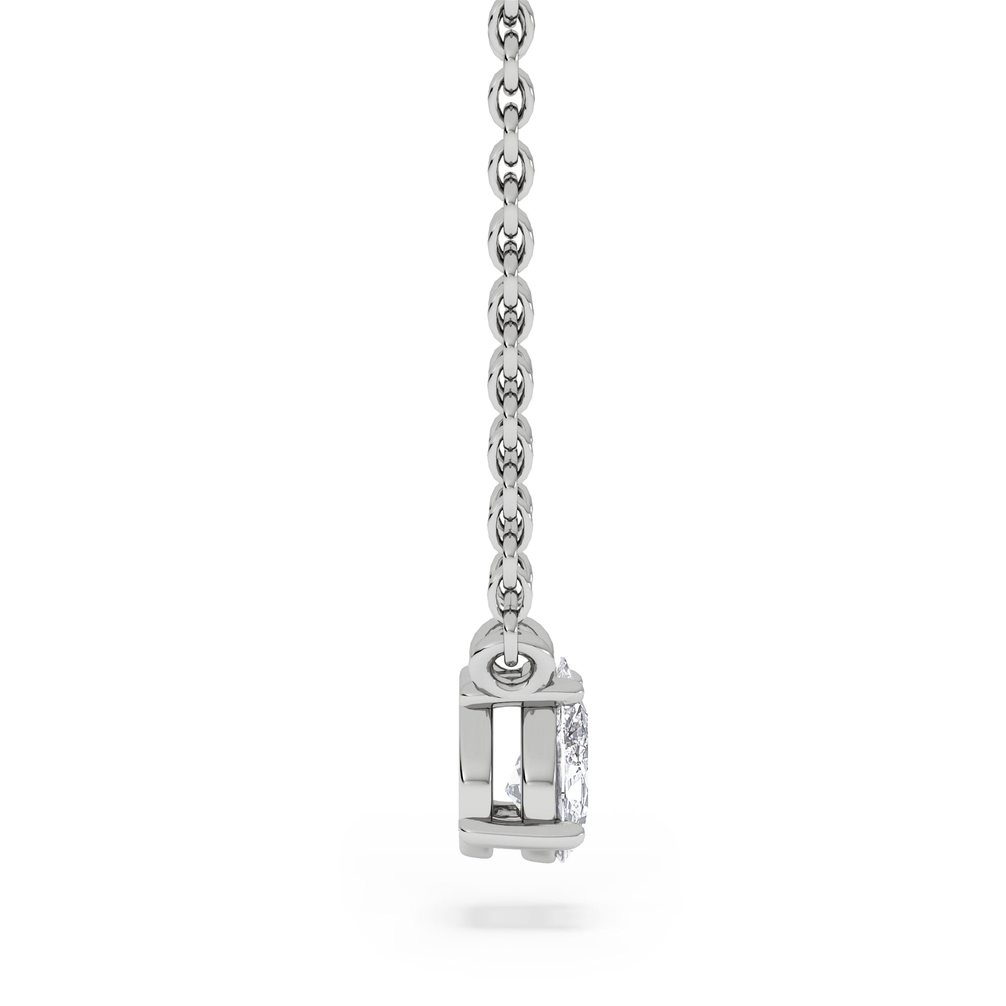 Solitaire Wanderlust Floating Pear Cut Lab Diamond Solitaire Necklace 0.25ct H/SI in 925 Silver