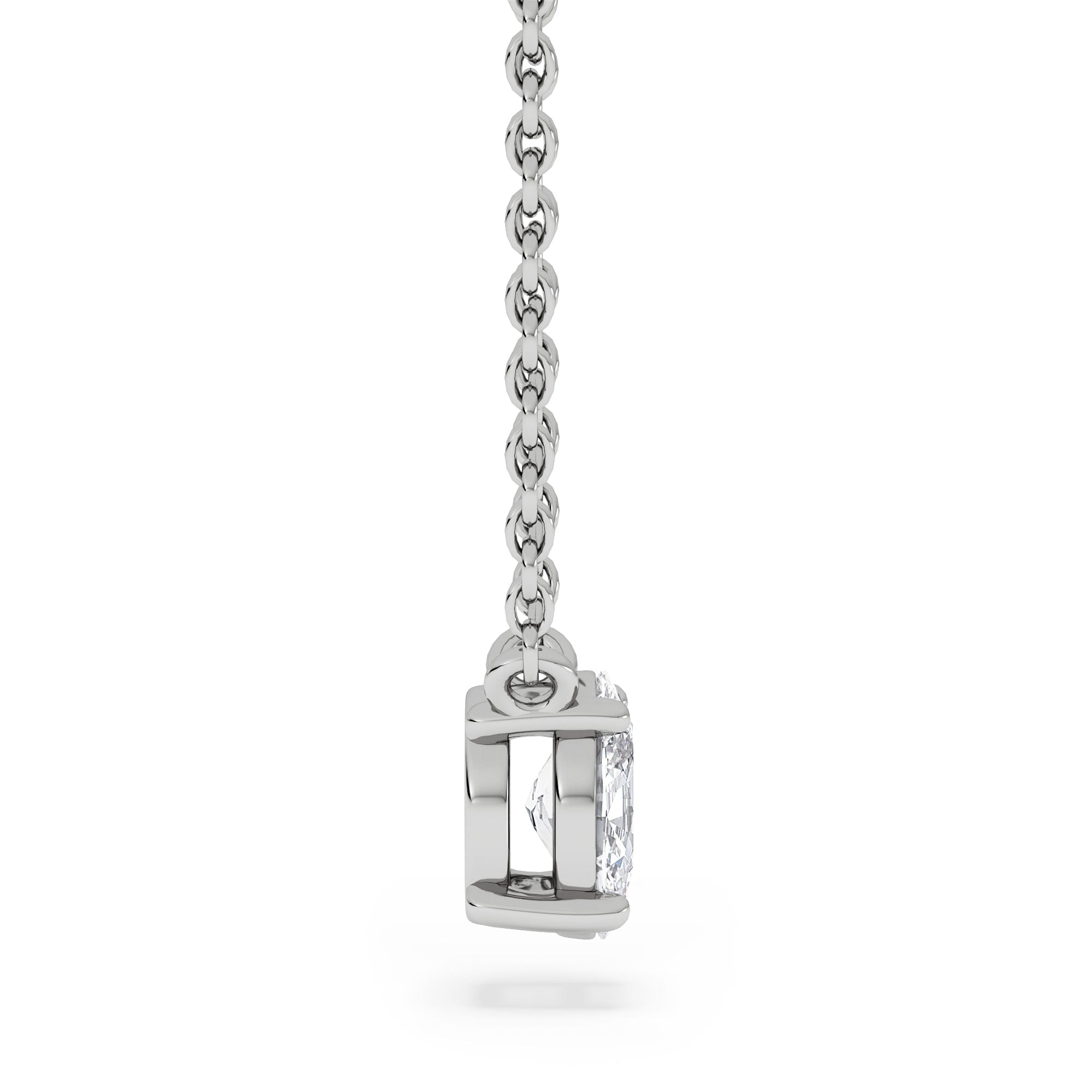 Solitaire Wanderlust Floating Oval Cut Lab Diamond Solitaire Necklace 0.33ct H/SI in 925 Silver