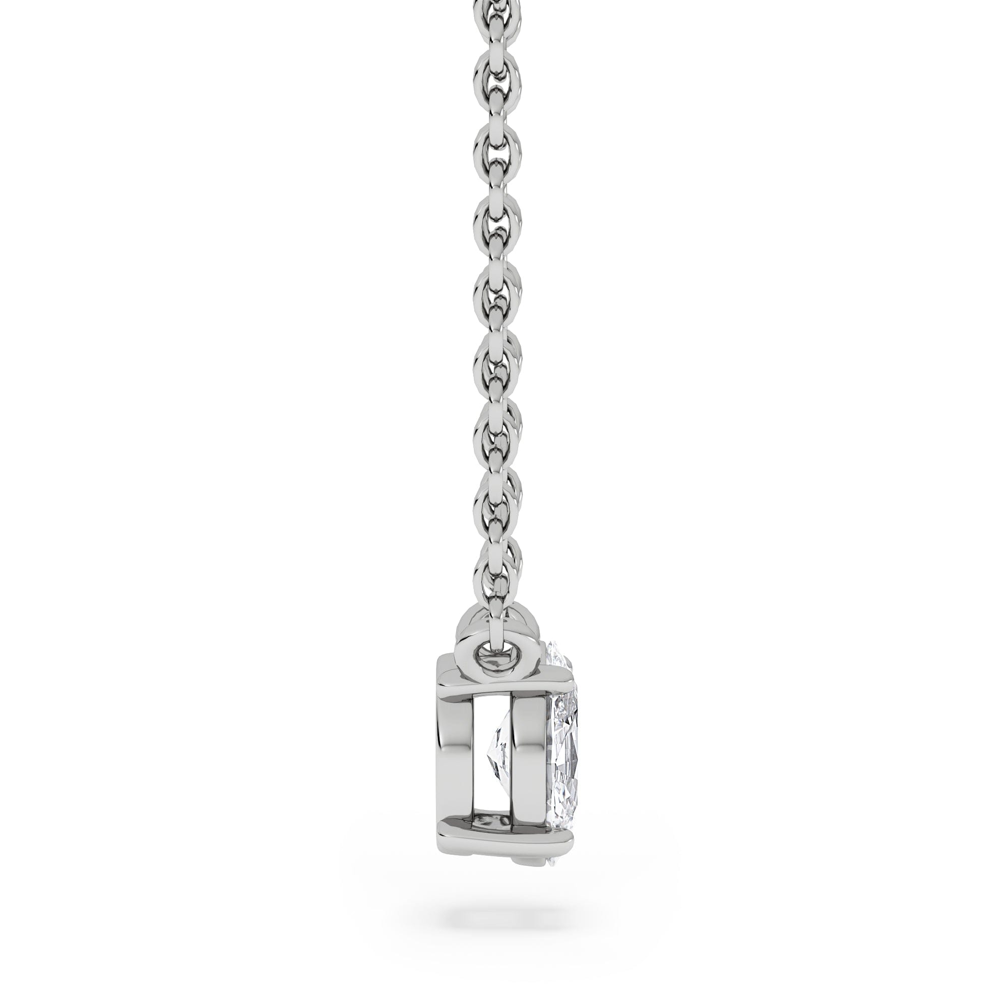 Solitaire Wanderlust Floating Oval Cut Lab Diamond Solitaire Necklace 0.25ct H/SI in 925 Silver