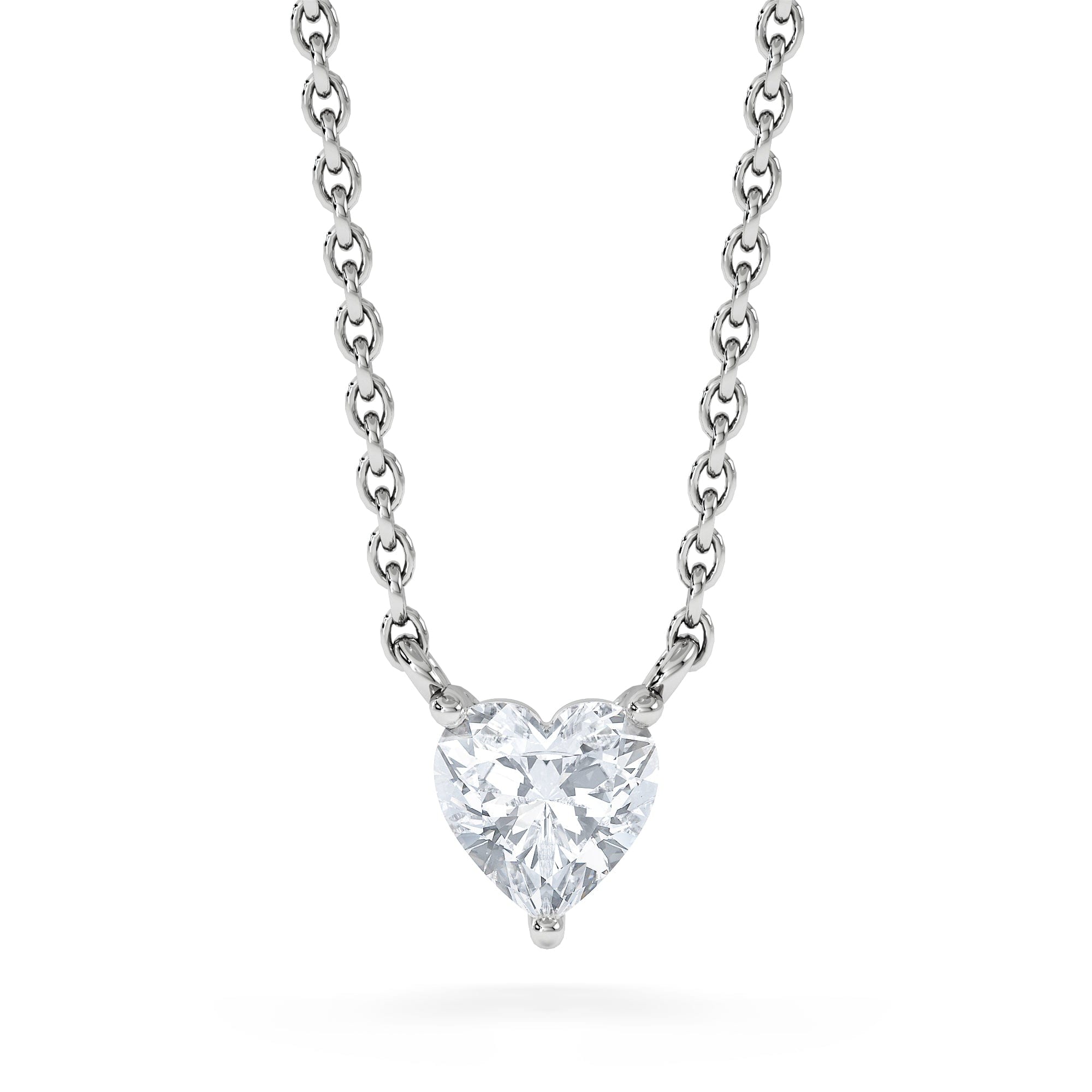 Solitaire Wanderlust Floating Heart Cut Lab Diamond Solitaire Necklace 0.33ct H/SI in 925 Silver
