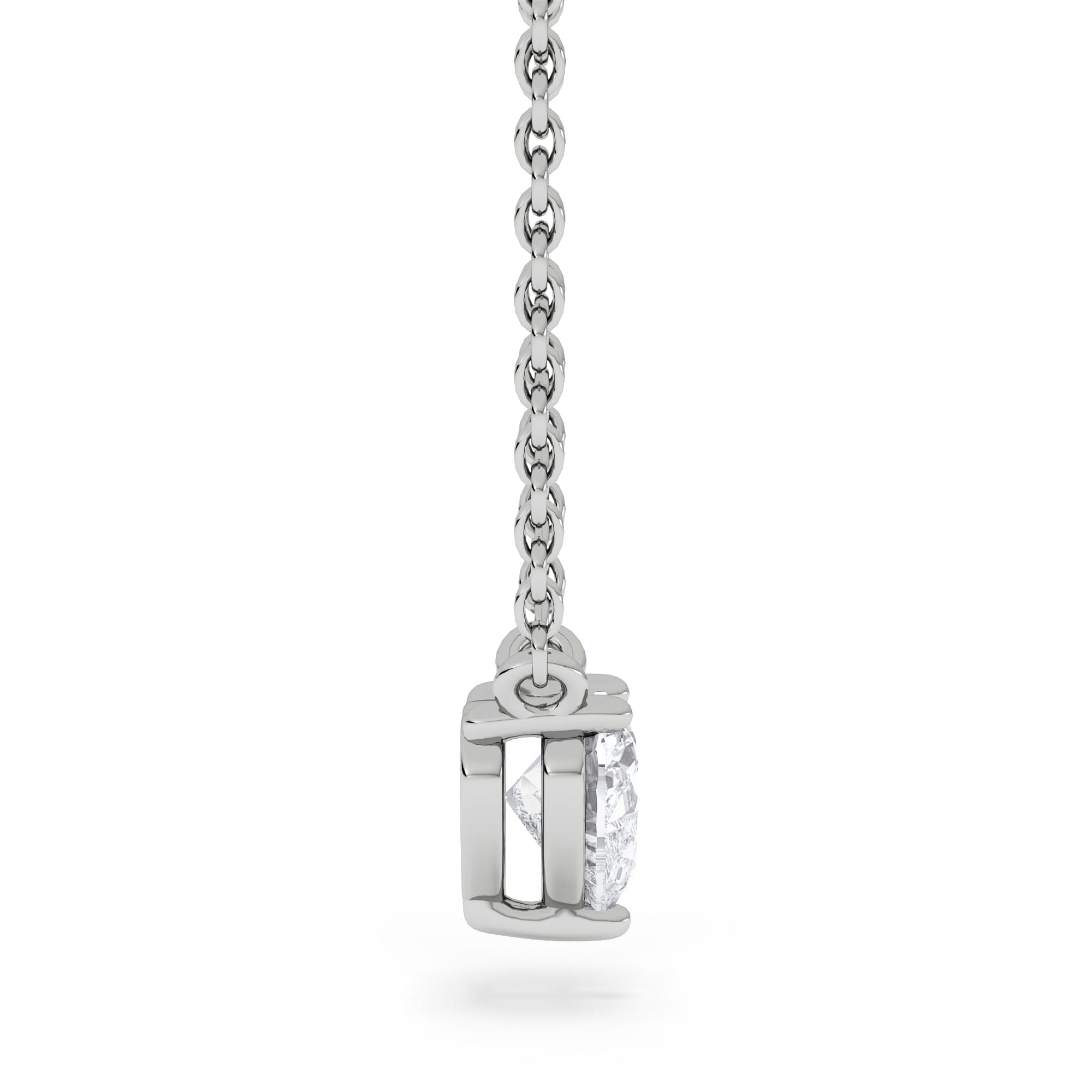 Solitaire Wanderlust Floating Heart Cut Lab Diamond Solitaire Necklace 0.33ct H/SI in 925 Silver