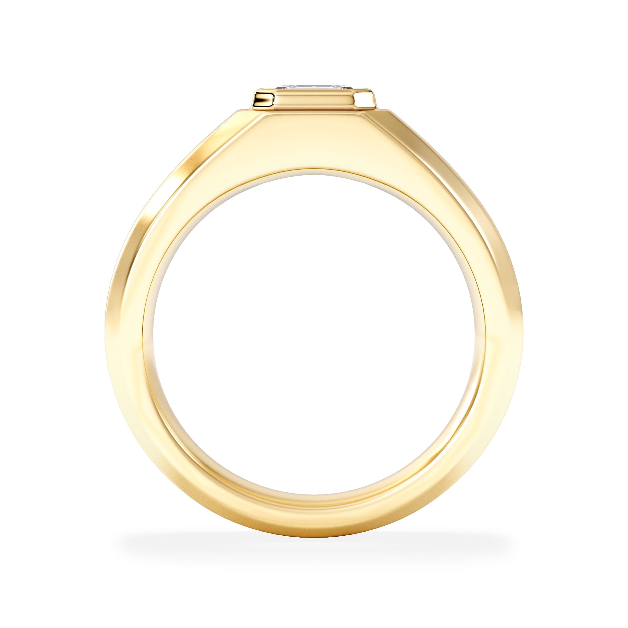 Diamond Axis Men'st Lab Diamond Signet Ring 1.00c Asscher Cut Set in 9k Gold