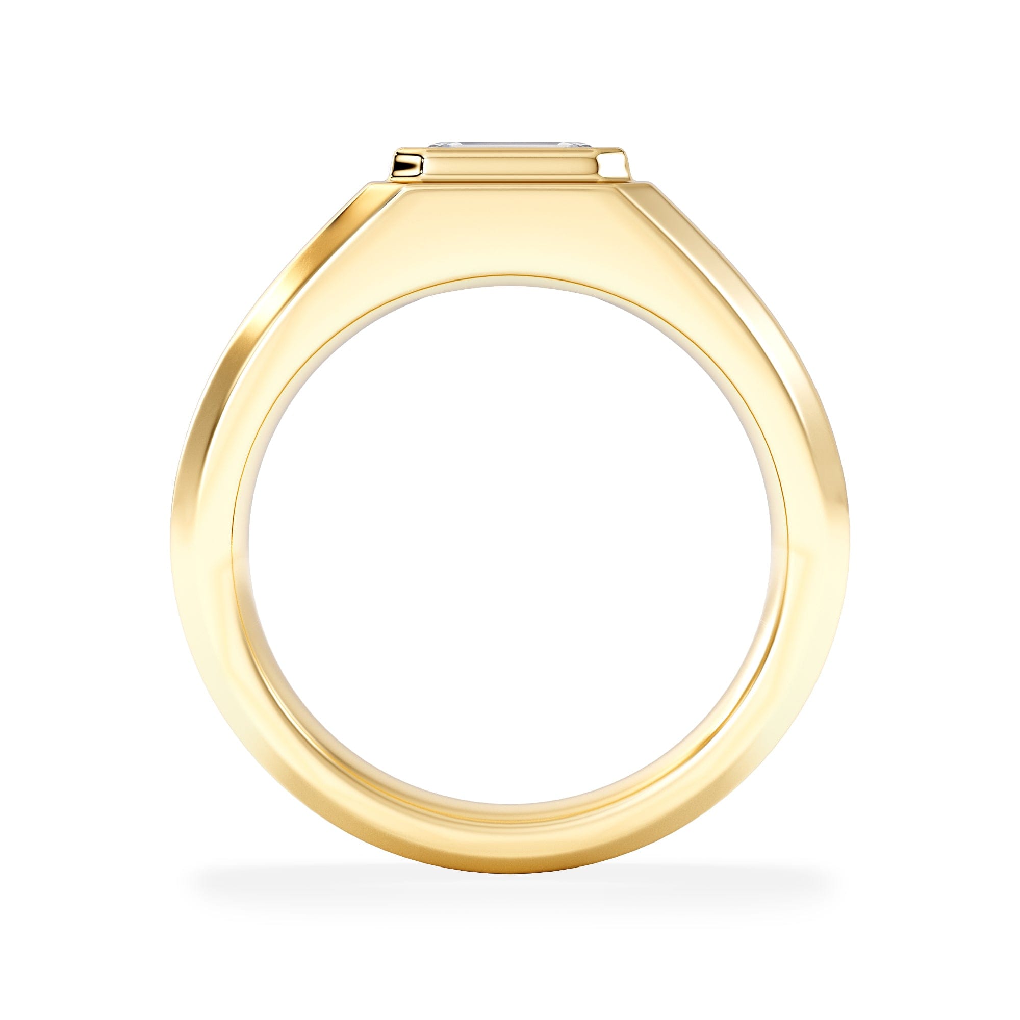 Diamond Axis Men's Lab Diamond Signet Ring 1.00ct Emerald Cut Set in 9k Gold