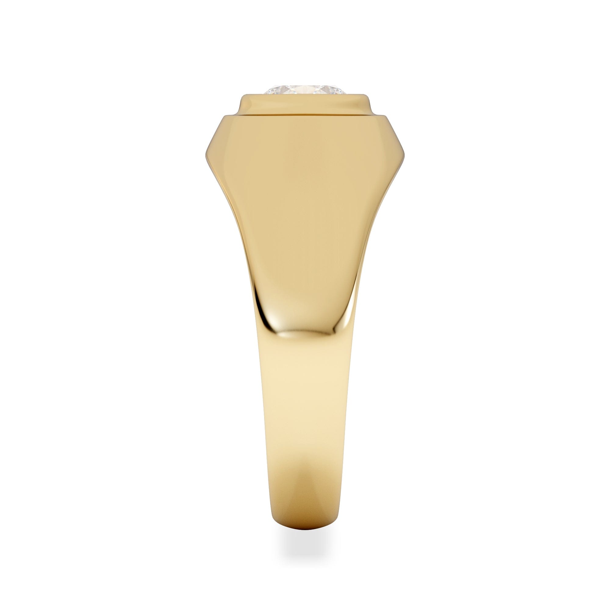 Diamond Axis Men's Lab Diamond Signet Ring 1.00ct Round Cut Set in 9k Gold