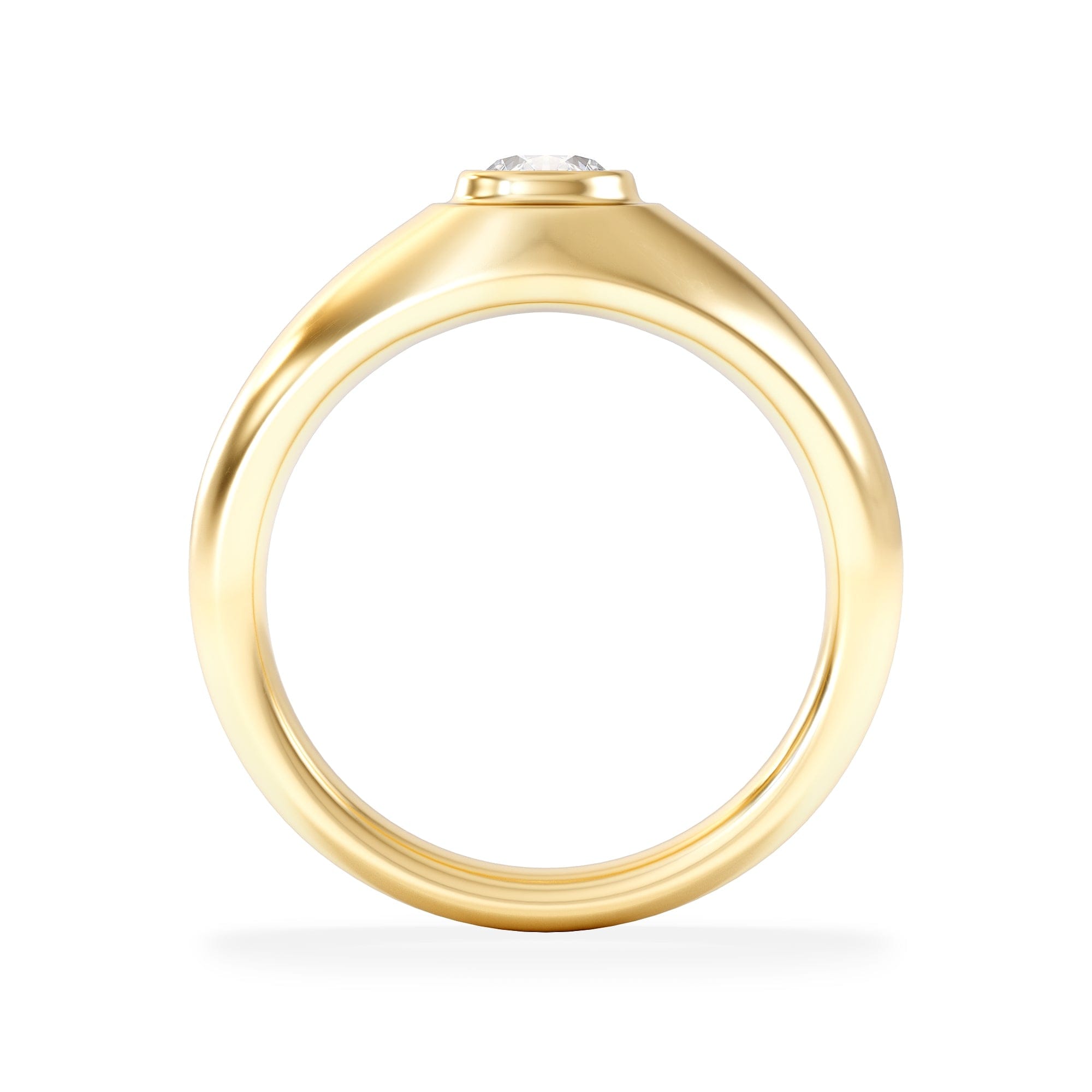 Diamond Axis Men's Lab Diamond Signet Ring 0.50ct Round Cut Set in 9k Gold