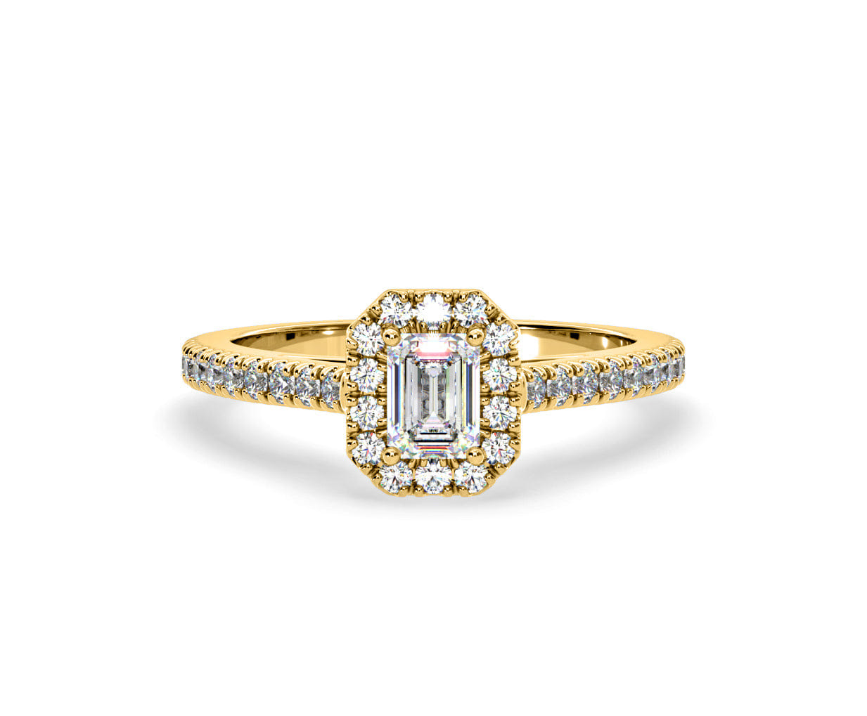 Diamond Annabelle Diamond Halo Engagement Ring in 18K Gold 1ct G/VS1