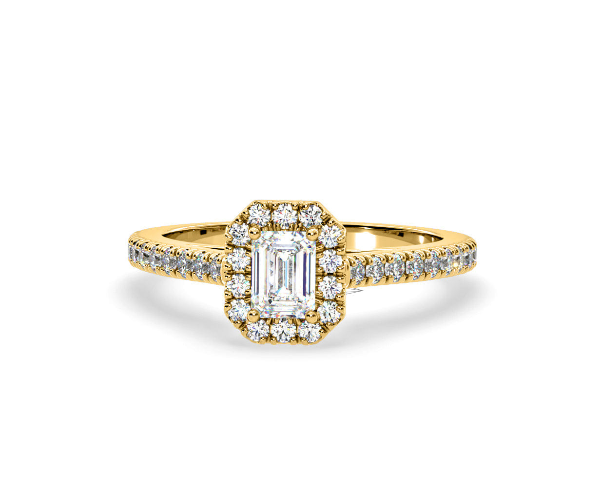 Diamond Annabelle Diamond Halo Engagement Ring in 18K Gold 1ct G/VS1